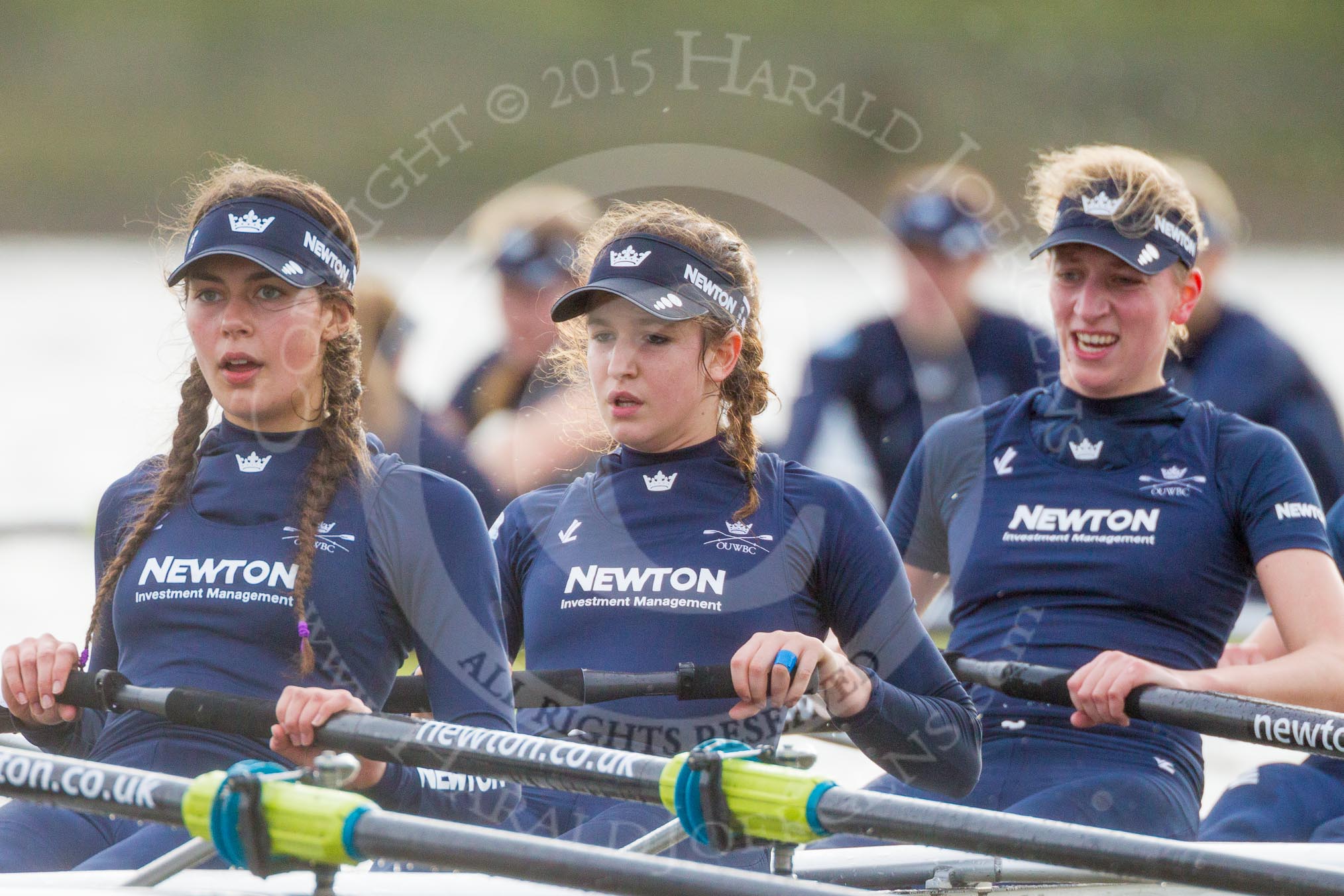 The Boat Race season 2016 - Women's Boat Race Trial Eights (OUWBC, Oxford): "Scylla", here 4-Rebecca Te Water Naude, 3-Elettra Ardissino, 2-Merel Lefferts,.
River Thames between Putney Bridge and Mortlake,
London SW15,

United Kingdom,
on 10 December 2015 at 12:32, image #275