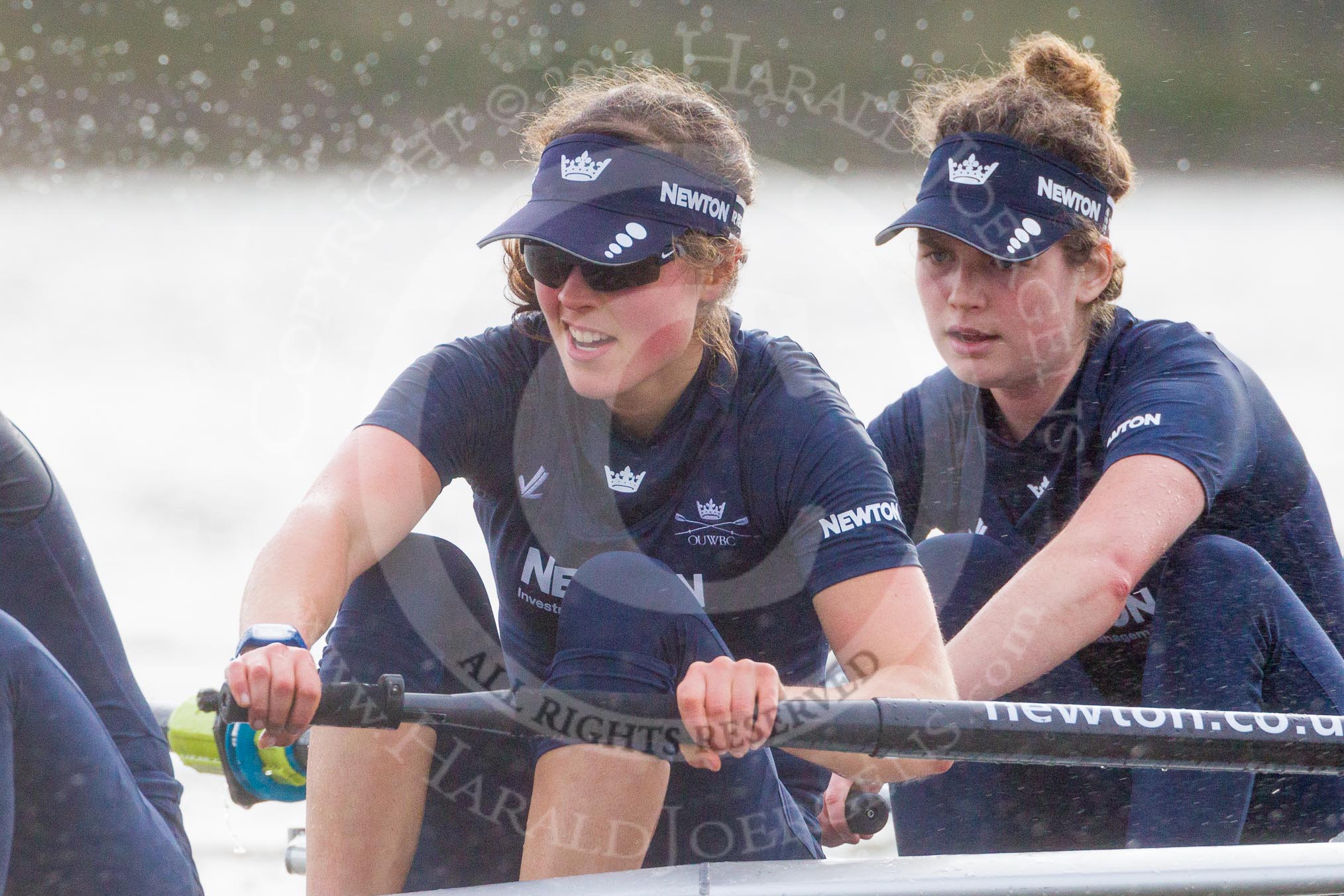 The Boat Race season 2016 - Women's Boat Race Trial Eights (OUWBC, Oxford): "Scylla", here 7-Lauren Kedar, 6-Joanne Jansen.
River Thames between Putney Bridge and Mortlake,
London SW15,

United Kingdom,
on 10 December 2015 at 12:33, image #278