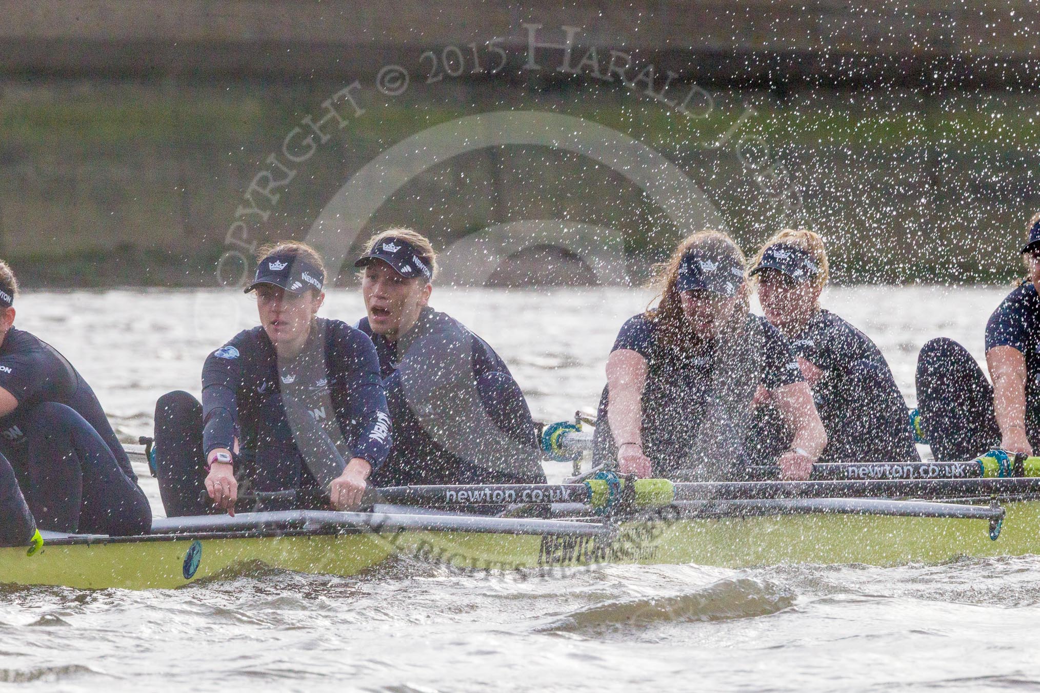 The Boat Race season 2016 - Women's Boat Race Trial Eights (OUWBC, Oxford): "Charybdis", here 7-Maddy Badcott, 6-Elo Luik, 5-Ruth Siddorn, 4-Emma Spruce.
River Thames between Putney Bridge and Mortlake,
London SW15,

United Kingdom,
on 10 December 2015 at 12:33, image #283