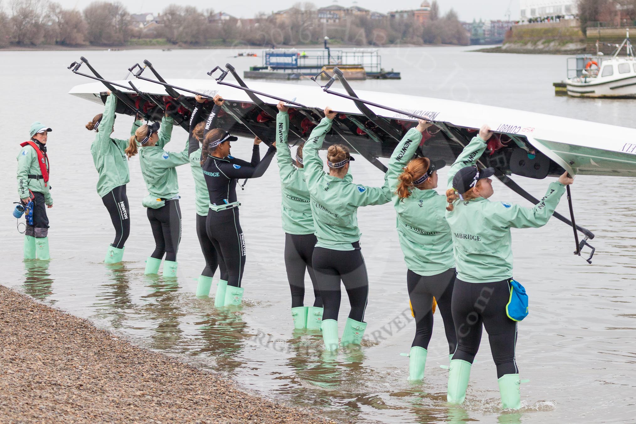 The Boat Race season 2016 - Women's Boat Race Fixture CUWBC vs OBUBC.
River Thames between Putney Bridge and Mortlake,
London SW15,

United Kingdom,
on 31 January 2016 at 15:13, image #8