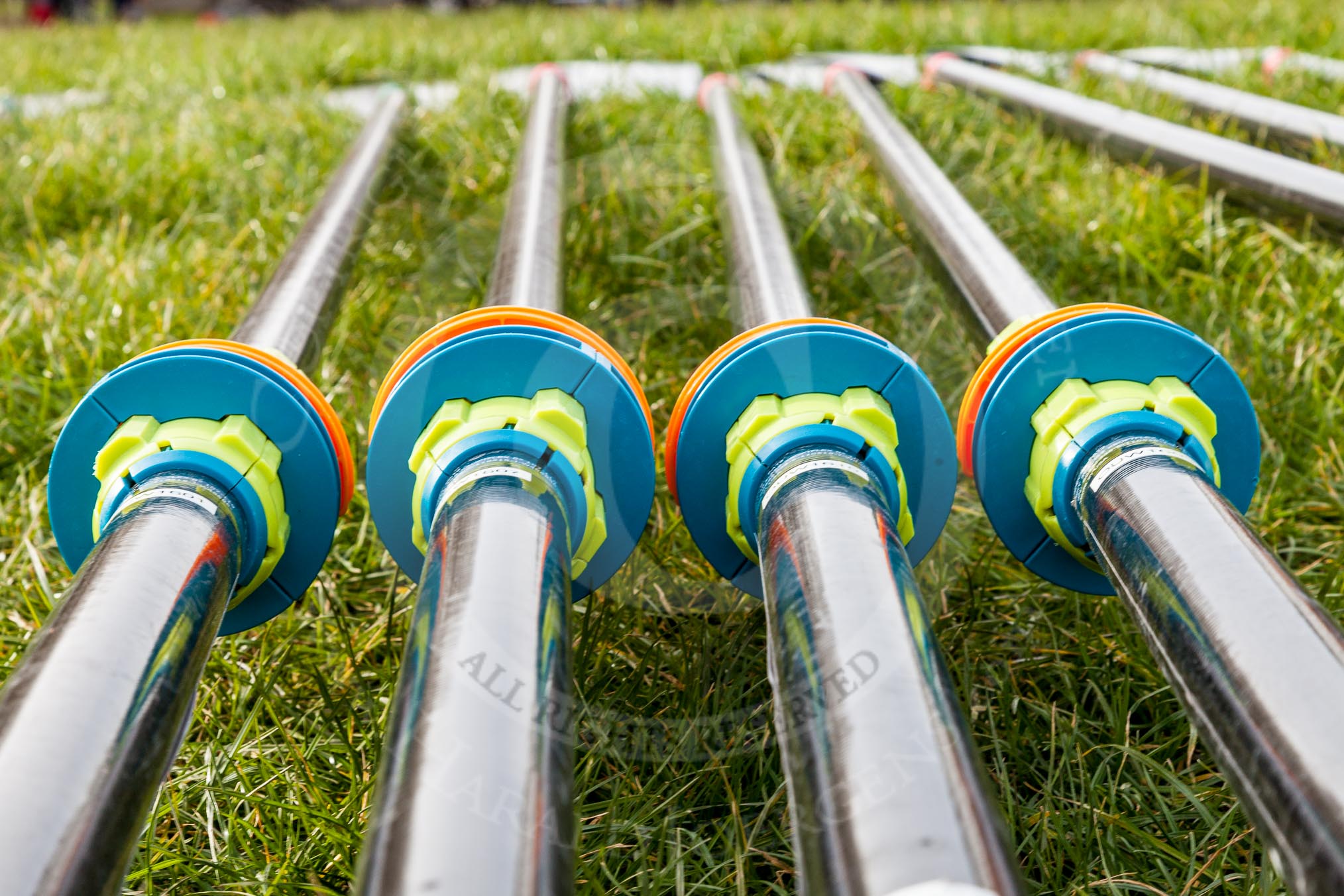 The Boat Race season 2016 - OUWBC training Wallingford: Oars ready for a day's training outside Oxford's Fleming Boat House in Wallingford.
River Thames,
Wallingford,
Oxfordshire,

on 29 February 2016 at 14:39, image #14