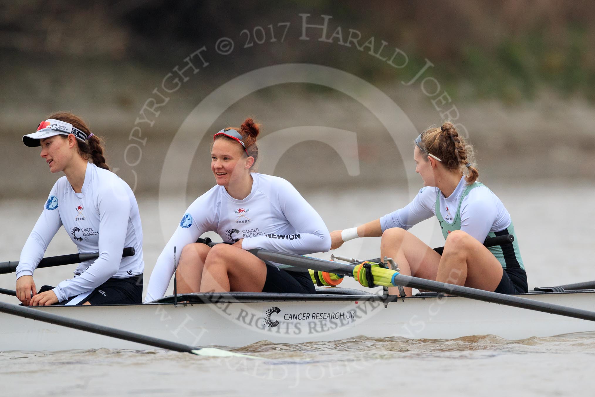 The Boat Race season 2018 - Women's Boat Race Trial Eights (CUWBC, Cambridge): Expecto Patronum:  6-Thea Zabell, 5-Kelsey Barolak, 4-Laura Foster.
River Thames between Putney Bridge and Mortlake,
London SW15,

United Kingdom,
on 05 December 2017 at 12:37, image #35