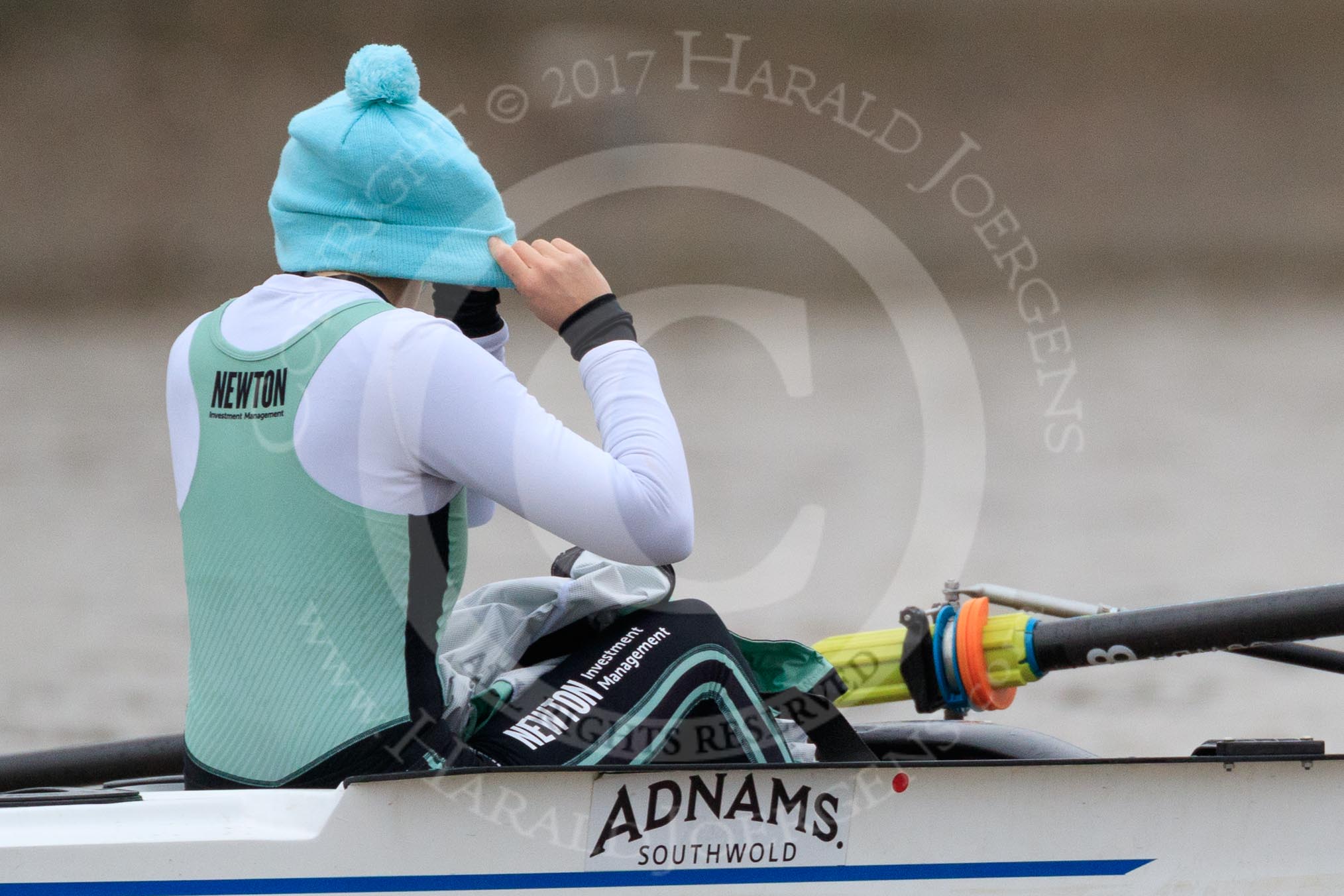 The Boat Race season 2018 - Women's Boat Race Trial Eights (CUWBC, Cambridge): Cox Sophie Shapter (Expecto Patronum).
River Thames between Putney Bridge and Mortlake,
London SW15,

United Kingdom,
on 05 December 2017 at 12:37, image #36