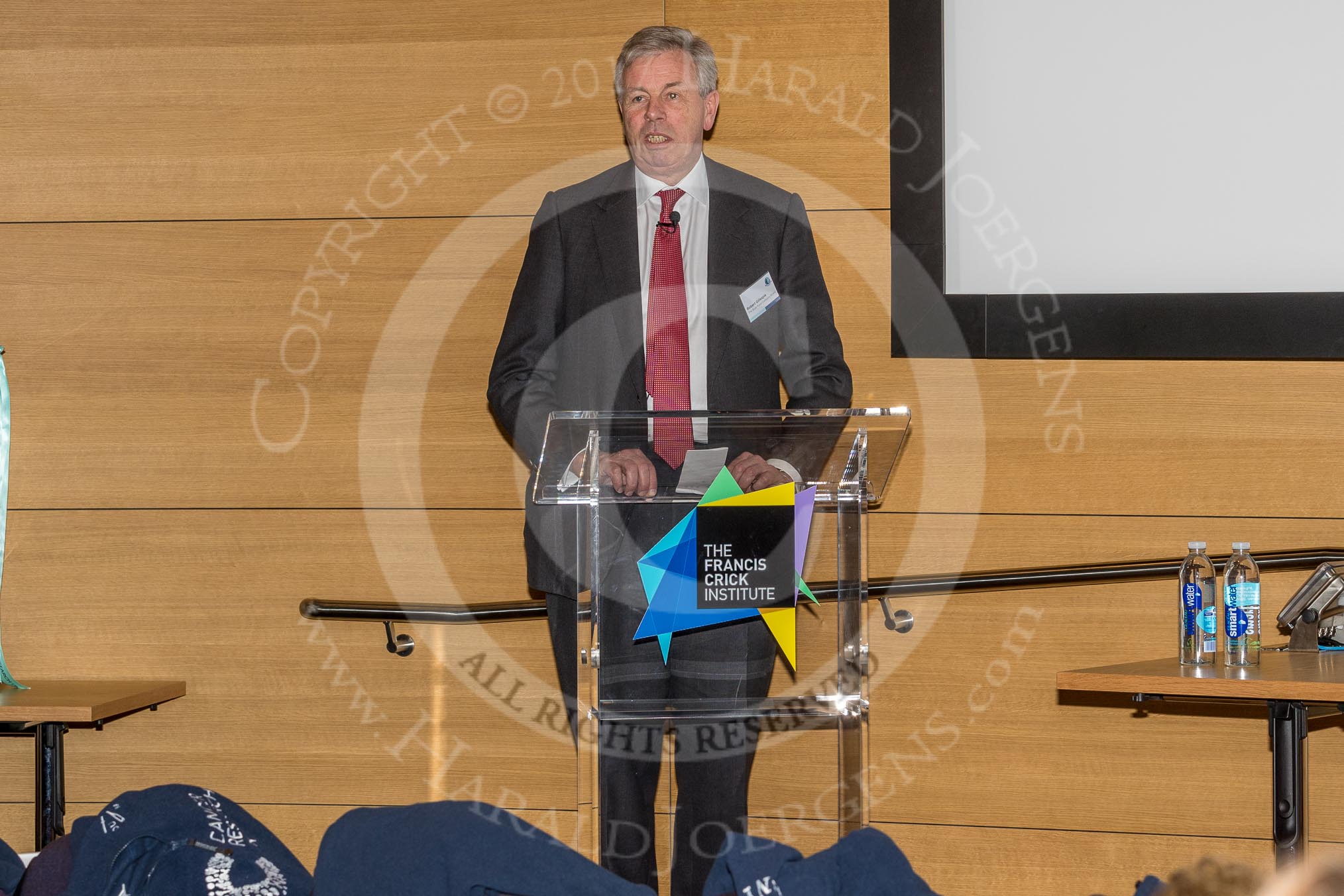 The Boat Race season 2017 - Crew Announcement and Weigh-In: Robert Gillespie, Chairman of The Boat Race Company, thanking all the Boat Races sponsors for their support..
The Francis Crick Institute,
London NW1,

United Kingdom,
on 14 March 2017 at 11:13, image #6