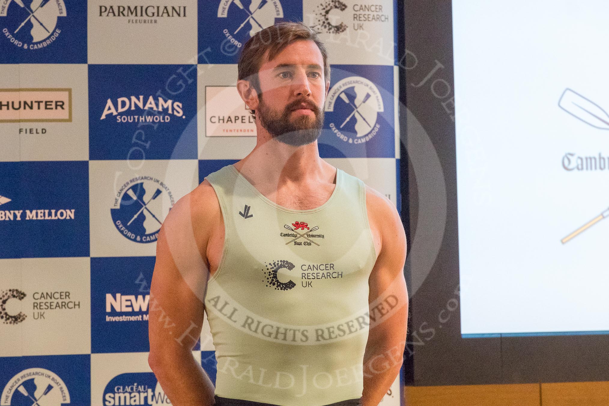 The Boat Race season 2017 - Crew Announcement and Weigh-In: Bow Ben Ruble (CWBC).
The Francis Crick Institute,
London NW1,

United Kingdom,
on 14 March 2017 at 11:35, image #79