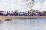 The Boat Race season 2017 -  The Cancer Research Women's Boat Race: Putney Embankment on Boat Race day, seen from Bishop's Park.
River Thames between Putney Bridge and Mortlake,
London SW15,

United Kingdom,
on 02 April 2017 at 13:40, image #6