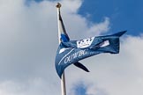 The Boat Race season 2017 -  The Cancer Research Women's Boat Race: The OUWBC flag flying high above the boat house used by the Oxford squad.
River Thames between Putney Bridge and Mortlake,
London SW15,

United Kingdom,
on 02 April 2017 at 14:19, image #14
