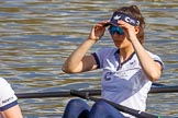 The Boat Race season 2017 -  The Cancer Research Women's Boat Race: OUWBC getting ready to set off, here 3 Rebecca Te Water Naudé.
River Thames between Putney Bridge and Mortlake,
London SW15,

United Kingdom,
on 02 April 2017 at 15:52, image #91