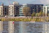 The Boat Race season 2017 -  The Cancer Research Women's Boat Race: Crowds along the Thames and on the roofs as the CUWBC boat passes Fulham Reach.
River Thames between Putney Bridge and Mortlake,
London SW15,

United Kingdom,
on 02 April 2017 at 16:40, image #147
