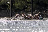 The Boat Race season 2017 -  The Cancer Research Women's Boat Race: CUBWC in a comfortable lead in the sunshine - bow Ashton Brown, 2 Imogen Grant, 3 Claire Lambe, 4 Anna Dawson, 5 Holly Hill, 6 Alice White, 7 Myriam Goudet, stroke Melissa Wilson, cox Matthew Holland.
River Thames between Putney Bridge and Mortlake,
London SW15,

United Kingdom,
on 02 April 2017 at 16:44, image #165