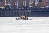 The Boat Race season 2017 -  The Cancer Research Women's Boat Race: CUBWC in a comfortable lead in the sunshine - bow Ashton Brown, 2 Imogen Grant, 3 Claire Lambe, 4 Anna Dawson, 5 Holly Hill, 6 Alice White, 7 Myriam Goudet, stroke Melissa Wilson, cox Matthew Holland.
River Thames between Putney Bridge and Mortlake,
London SW15,

United Kingdom,
on 02 April 2017 at 16:45, image #167