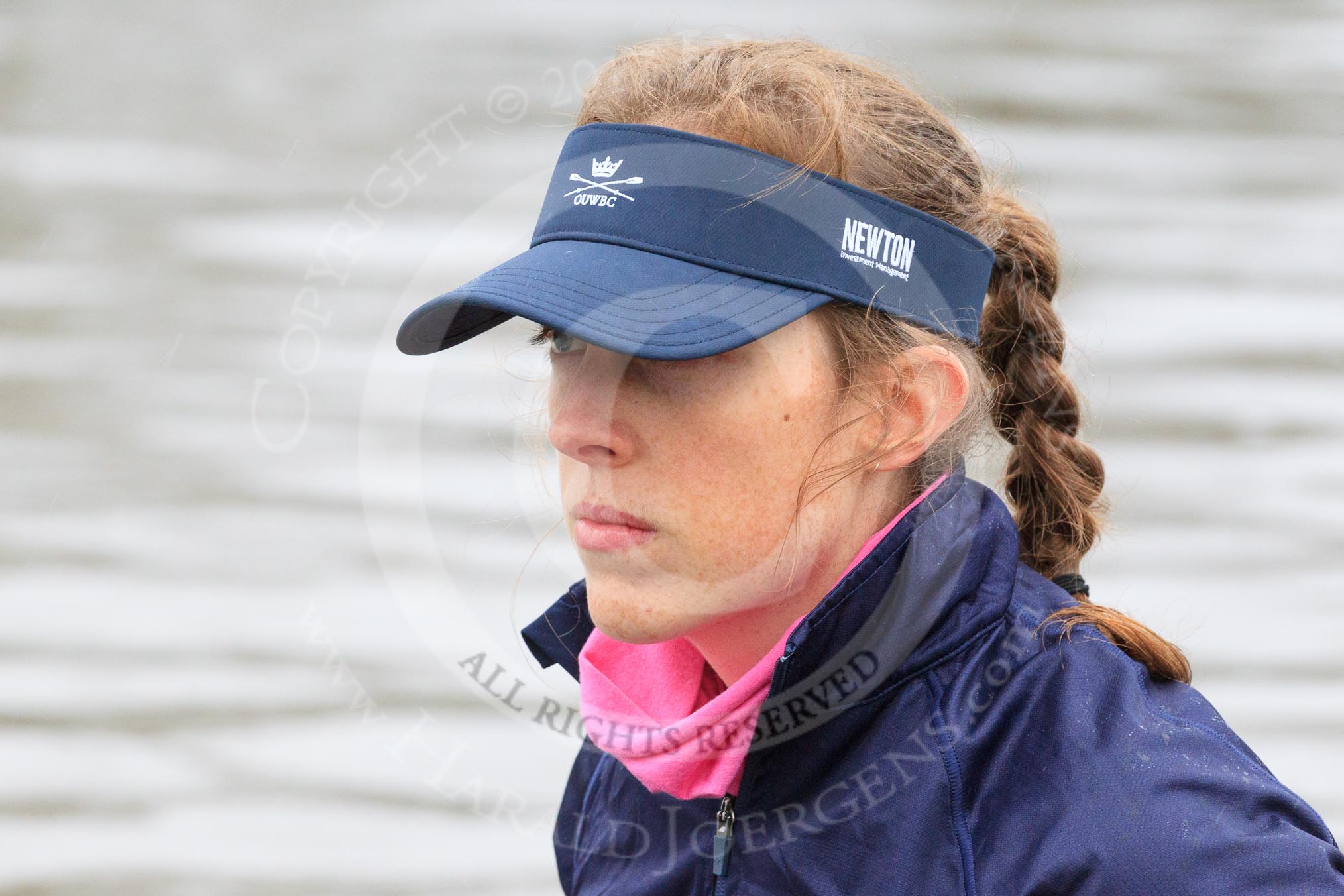 The Boat Race season 2018 - Women's Boat Race Trial Eights (OUWBC, Oxford): Close-up of "Coursing River" 4 seat Anna Murgatroyd.
River Thames between Putney Bridge and Mortlake,
London SW15,

United Kingdom,
on 21 January 2018 at 13:47, image #4