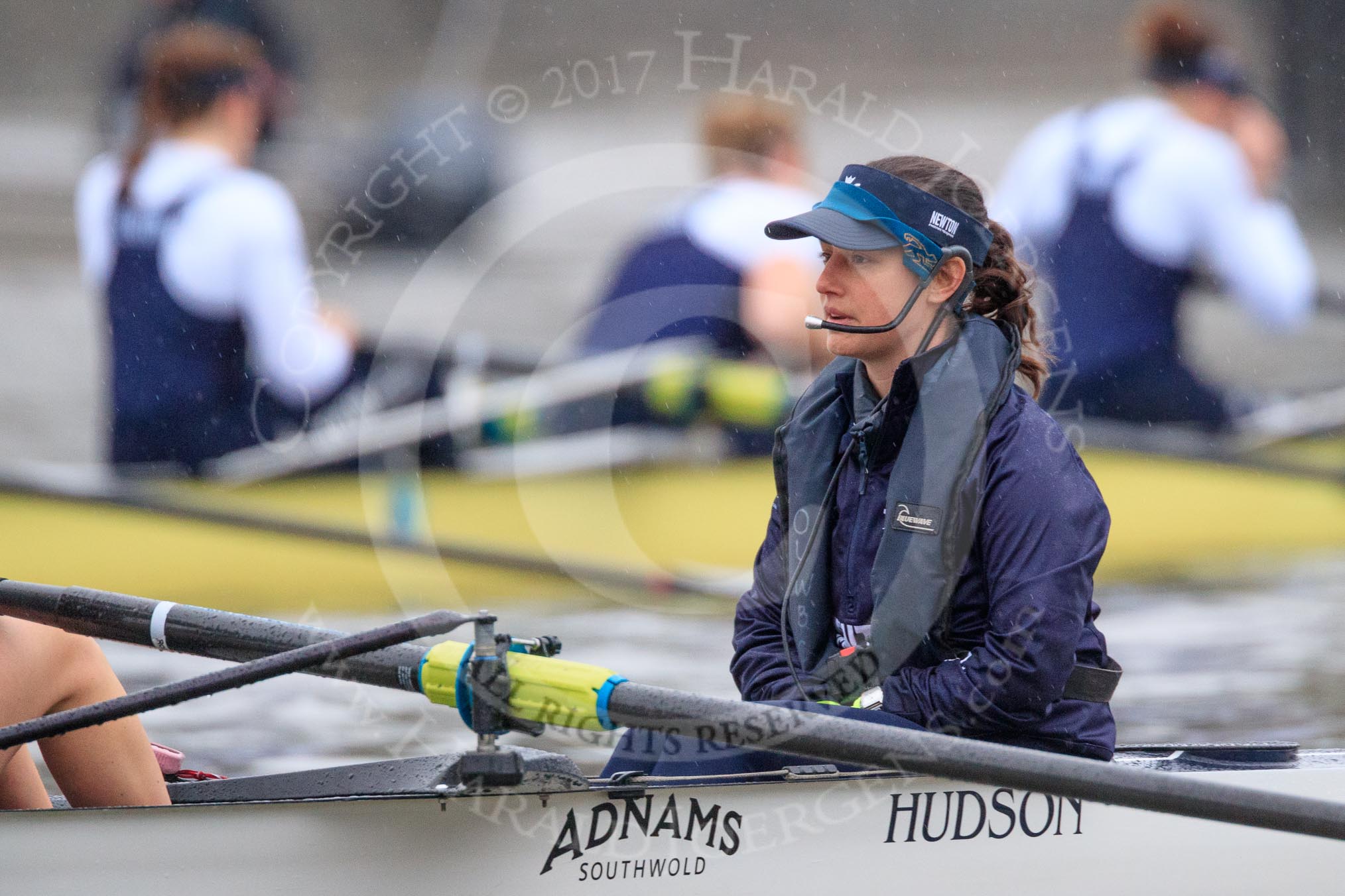 The Boat Race season 2018 - Women's Boat Race Trial Eights (OUWBC, Oxford): "Great Typhoon" cox Jessica Buck before the race.
River Thames between Putney Bridge and Mortlake,
London SW15,

United Kingdom,
on 21 January 2018 at 14:24, image #37