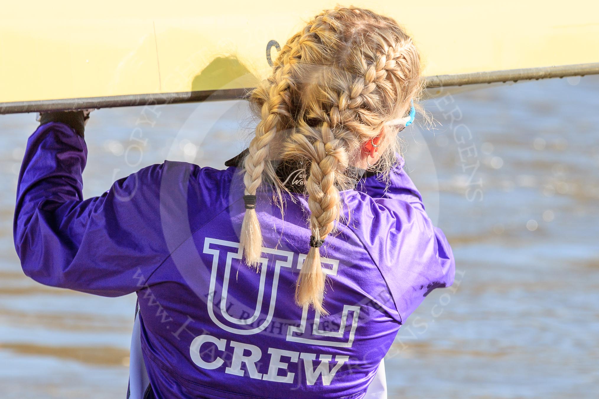 The Women's Boat Race season 2018 - fixture CUWBC vs. ULBC: ULBC bow Ally French.
River Thames between Putney Bridge and Mortlake,
London SW15,

United Kingdom,
on 17 February 2018 at 12:31, image #10