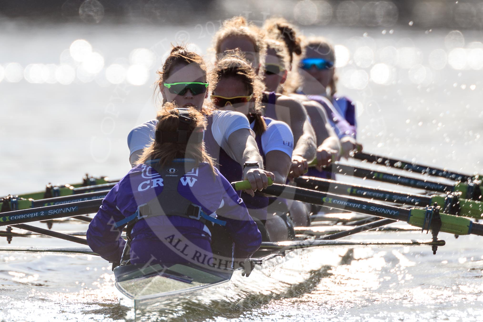 The Women's Boat Race season 2018 - fixture CUWBC vs. ULBC: The ULBC Eight - cox Lauren Holland, stroke Issy Powel, 7 Jordan Cole-Huissan, 6 Oonagh Cousins, 5 Hannah Roberts, 4 Katherine Barnhill, 3 Fionnuala Gannon, 2 Robyn Hart-Winks, bow Ally French.
River Thames between Putney Bridge and Mortlake,
London SW15,

United Kingdom,
on 17 February 2018 at 13:30, image #138