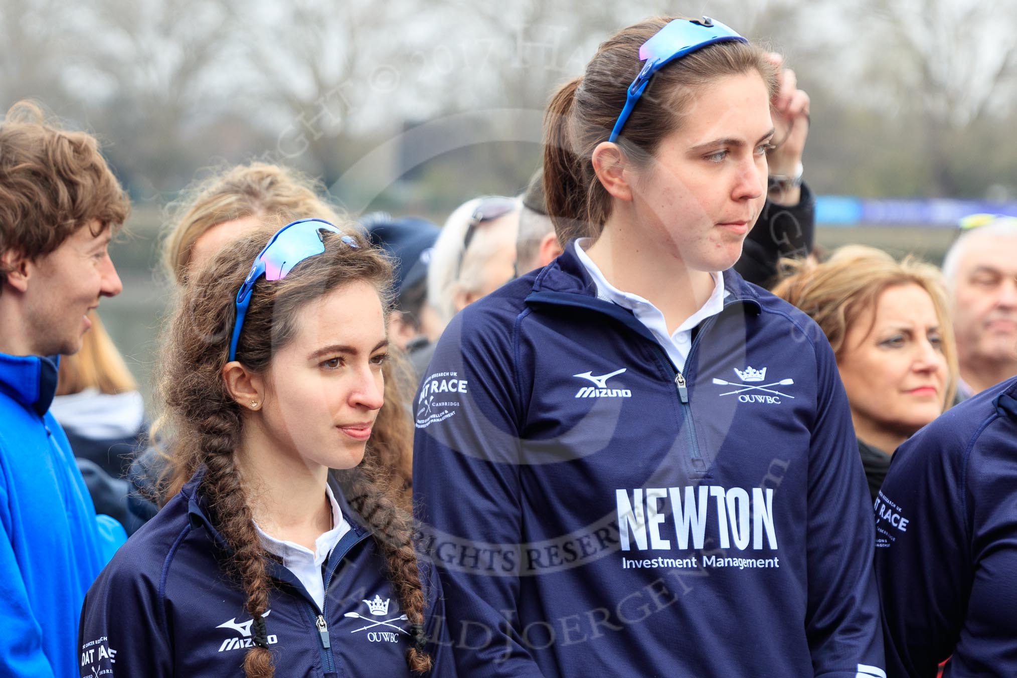 The Cancer Research UK Women's Boat Race 2018: The reserve boat toss - here, for Oxford's Osiris, cox Eleanor Shearer and 7 seat Olivia Pryer.
River Thames between Putney Bridge and Mortlake,
London SW15,

United Kingdom,
on 24 March 2018 at 14:54, image #62