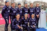 The Cancer Research UK Women's Boat Race 2018: The Oxford Blue Boat crew after the toss -  6 Sara Kushma, 5 Morgan McGovern, 4 Alice Roberts, 3 Juliette Perry, 2 - Katherine Erickson, bow Renée Koolschijn, 7 Abigail Killen, stroke Beth Bridgman, and cox Jessica Buck.
River Thames between Putney Bridge and Mortlake,
London SW15,

United Kingdom,
on 24 March 2018 at 14:42, image #53