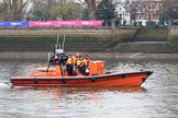 The Cancer Research UK Women's Boat Race 2018: RNLI E-Class boat "Brawn Challenge". For a virtual tour of these high powered, high tech boats, see http://j.mp/rnli-e-class.
River Thames between Putney Bridge and Mortlake,
London SW15,

United Kingdom,
on 24 March 2018 at 15:24, image #82