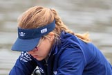 The Cancer Research UK Women's Boat Race 2018: Close-up of Renée Koolschijn, in the bow seat for Oxford.
River Thames between Putney Bridge and Mortlake,
London SW15,

United Kingdom,
on 24 March 2018 at 15:45, image #101