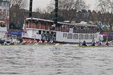 The Cancer Research UK Women's Boat Race 2018: Seconds after the start of the Women's Boat Race, the boats passing the two passenger ships carrying friends and families.
River Thames between Putney Bridge and Mortlake,
London SW15,

United Kingdom,
on 24 March 2018 at 16:31, image #165