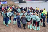 The Cancer Research UK Women's Boat Race 2018: The Cambridge women, after winning the 2018 Women's Boat Race, with their Head Coach Rob Baker at Mortlake Boat Club.
River Thames between Putney Bridge and Mortlake,
London SW15,

United Kingdom,
on 24 March 2018 at 16:59, image #230