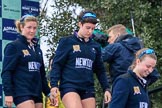 The Cancer Research UK Women's Boat Race 2018: Stepping down from the podium after the race - Oxford' s 5 seat Morgan McGovern, 4 Alice Roberts, 3 Juliette Perry.
River Thames between Putney Bridge and Mortlake,
London SW15,

United Kingdom,
on 24 March 2018 at 17:05, image #241