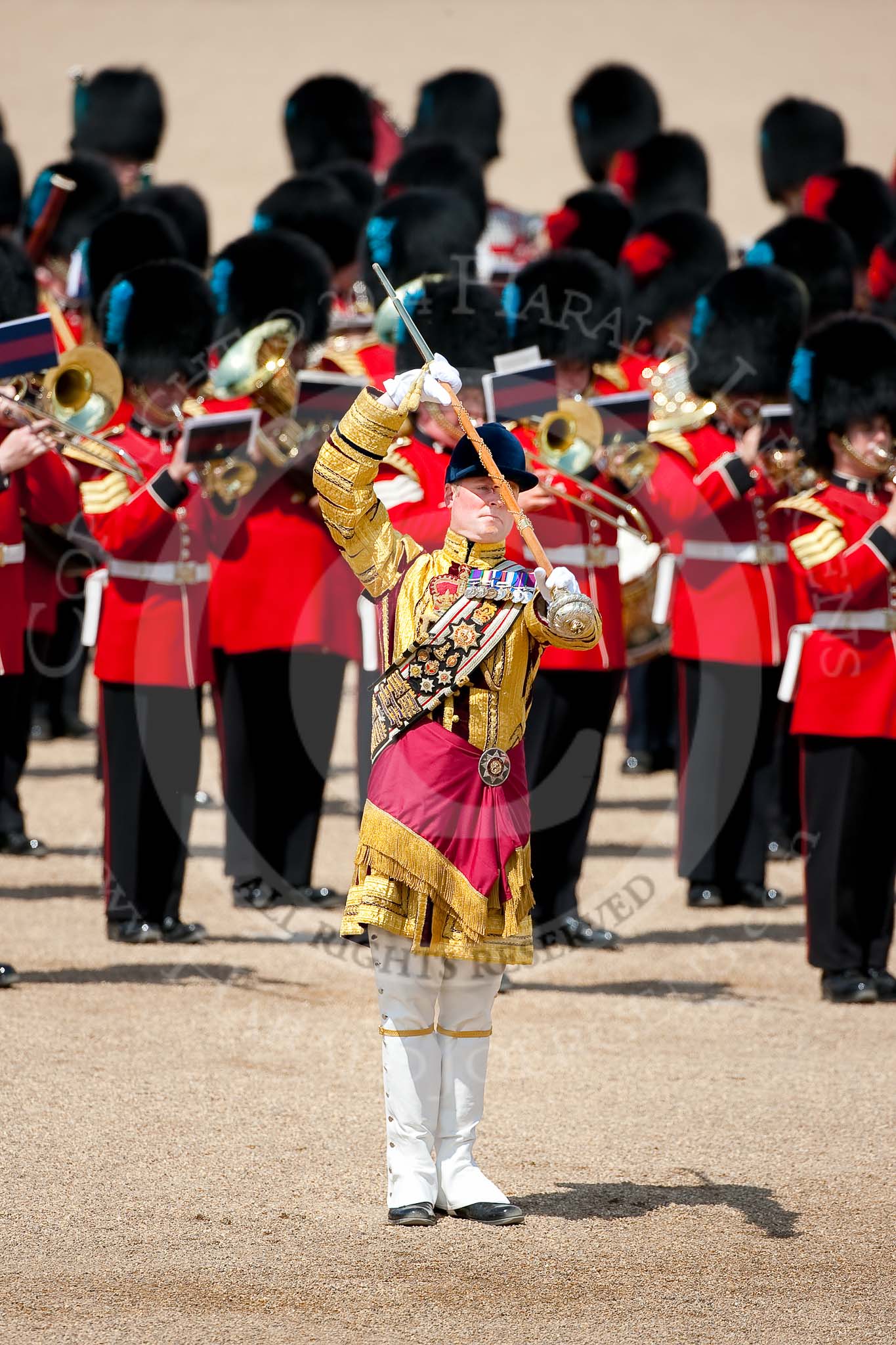 Trooping the Colour 2009: Senior Drum Major Tony Moors, Grenadier Guards..
Horse Guards Parade, Westminster,
London SW1,

United Kingdom,
on 13 June 2009 at 11:39, image #213