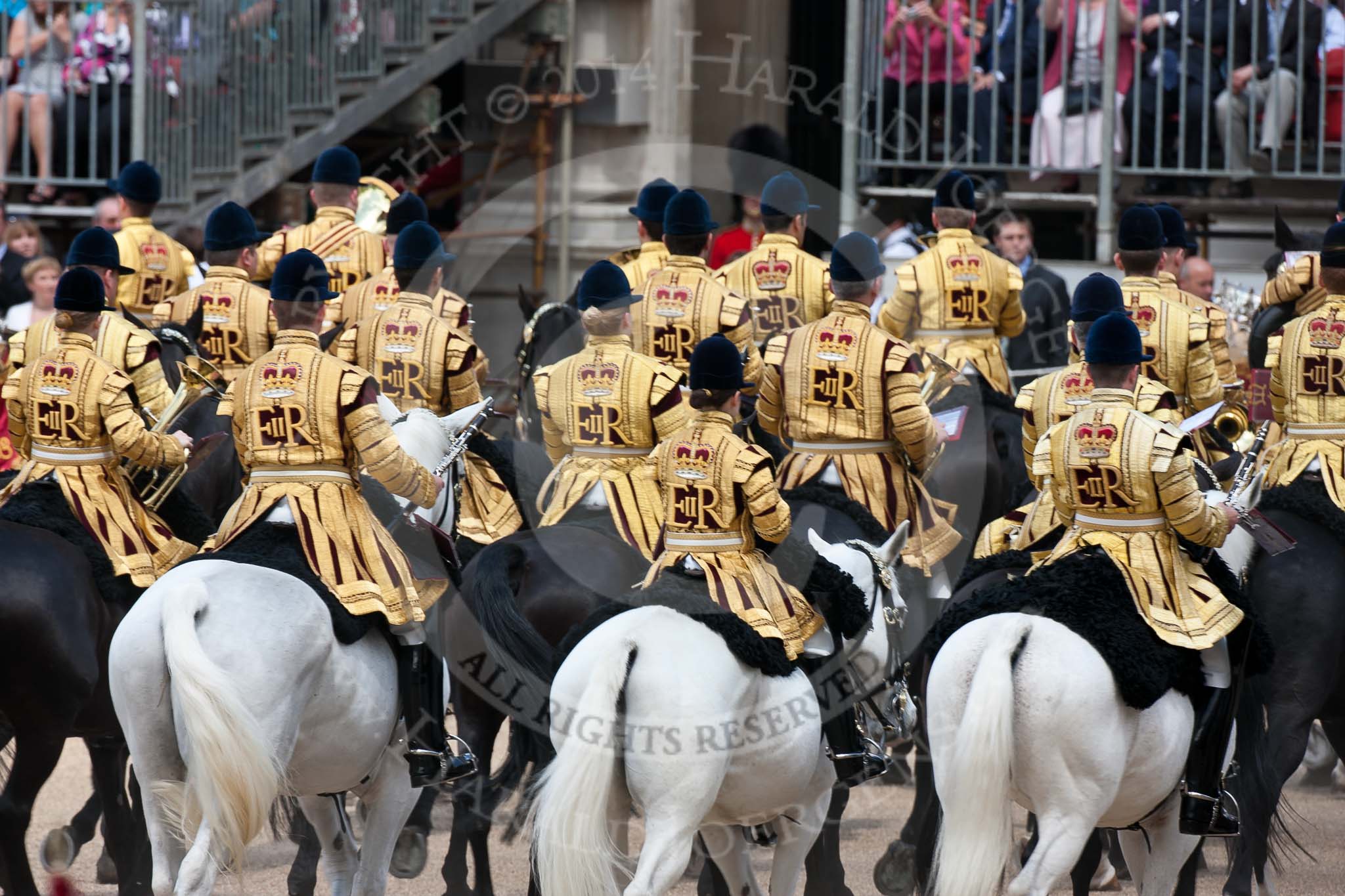 Trooping the Colour 2009: The Mounted Bands of the Household Cavalry marching off..
Horse Guards Parade, Westminster,
London SW1,

United Kingdom,
on 13 June 2009 at 12:02, image #245