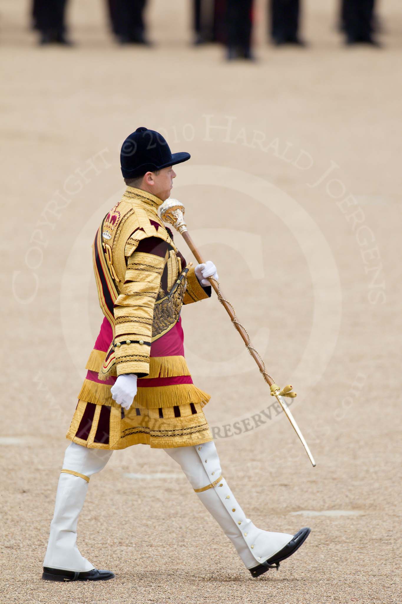 Trooping the Colour 2010: Drum Major Grenadier Guards  during the &quot;Massed Bands Troop&quot;..
Horse Guards Parade, Westminster,
London SW1,
Greater London,
United Kingdom,
on 12 June 2010 at 11:13, image #116