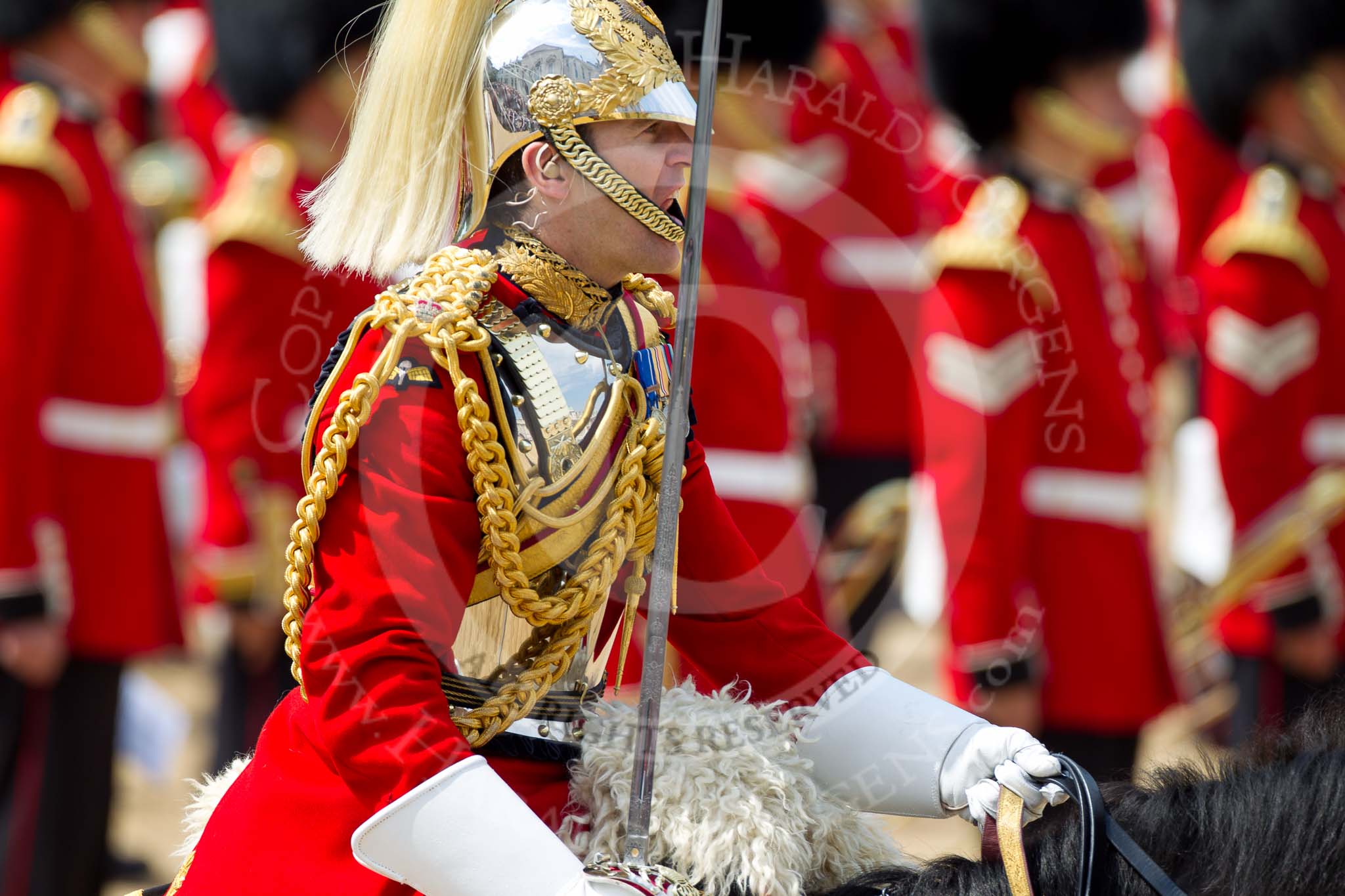 The Colonel's Review 2011: Close-up of the Field Officer of the Escort, Major N P G van Cutsem, The Life Guards..
Horse Guards Parade, Westminster,
London SW1,

United Kingdom,
on 04 June 2011 at 11:53, image #238