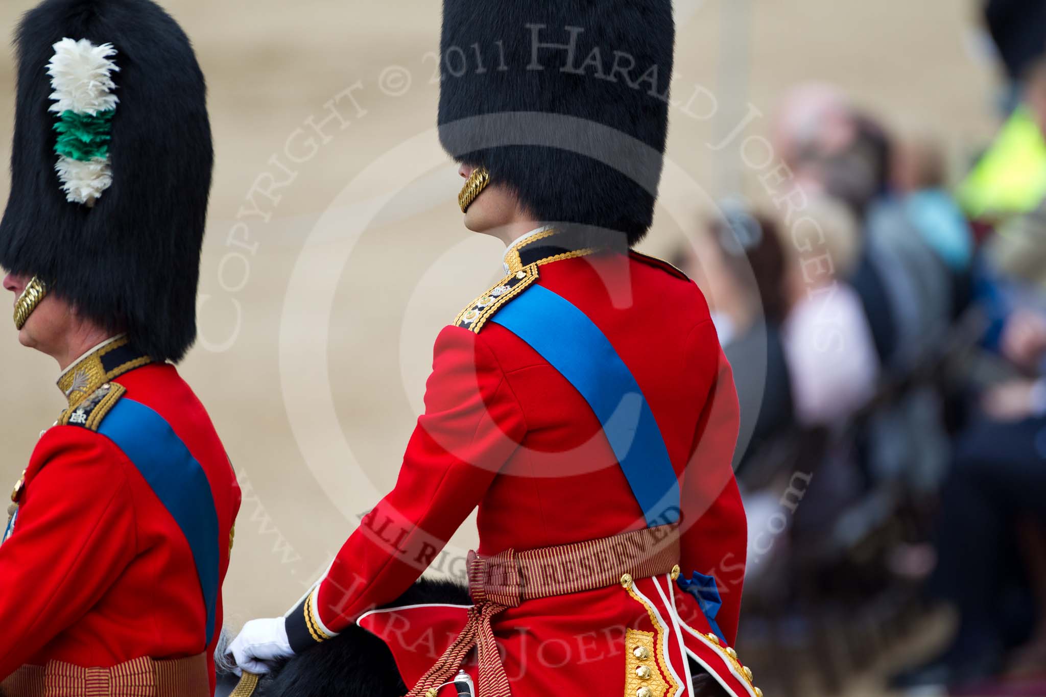 Trooping the Colour 2011: HRH Prince Charles, The Prince of Wales, and to his right his son, HRH Prince William, The Duke of Cambridge..
Horse Guards Parade, Westminster,
London SW1,
Greater London,
United Kingdom,
on 11 June 2011 at 12:06, image #391