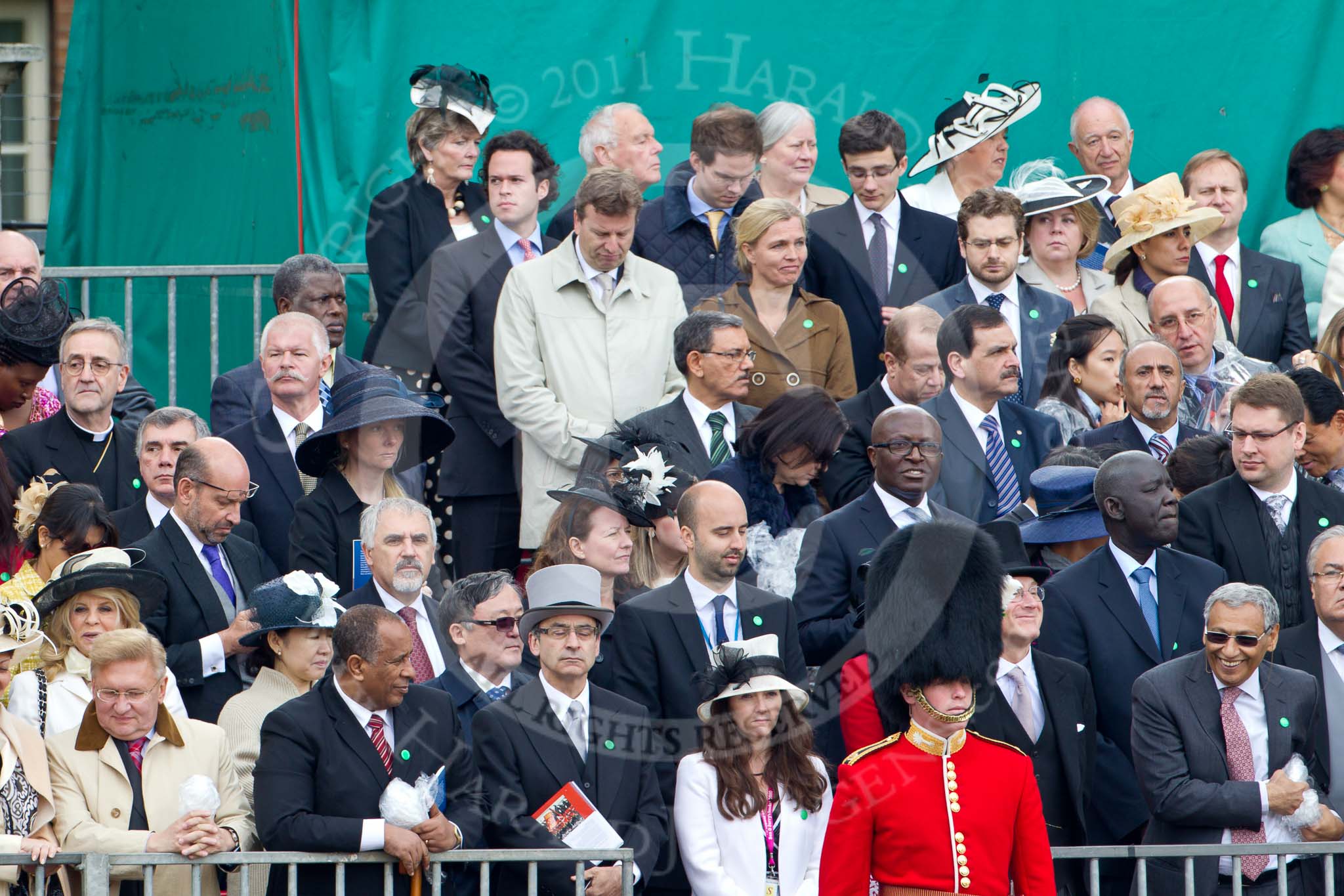 Trooping the Colour 2011: Members of the diplomatic corps watching the parade from their designated grand stand..
Horse Guards Parade, Westminster,
London SW1,
Greater London,
United Kingdom,
on 11 June 2011 at 12:13, image #438