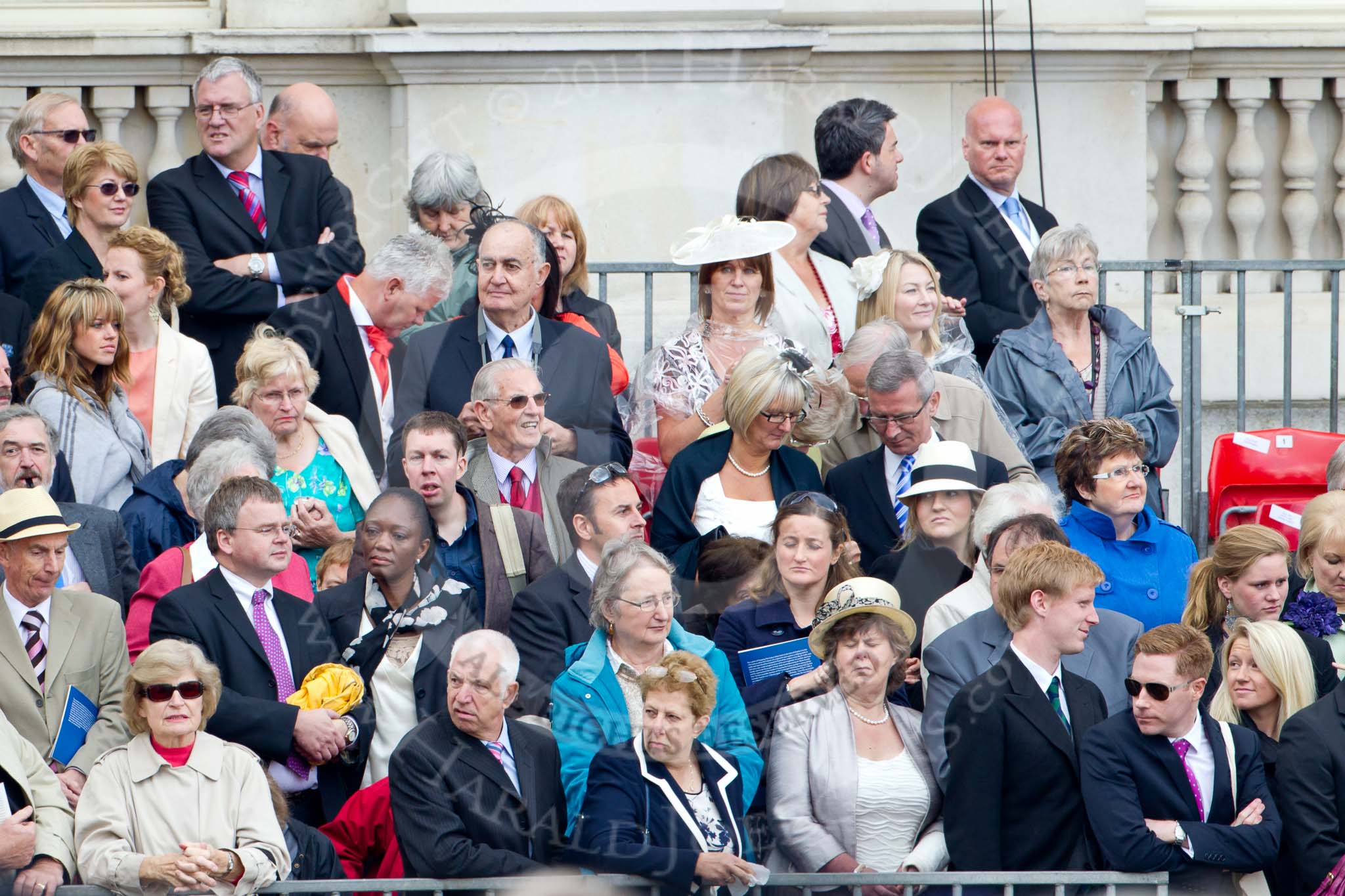 Trooping the Colour 2011: Members of the diplomatic corps watching the parade from their designated grand stand..
Horse Guards Parade, Westminster,
London SW1,
Greater London,
United Kingdom,
on 11 June 2011 at 12:14, image #439