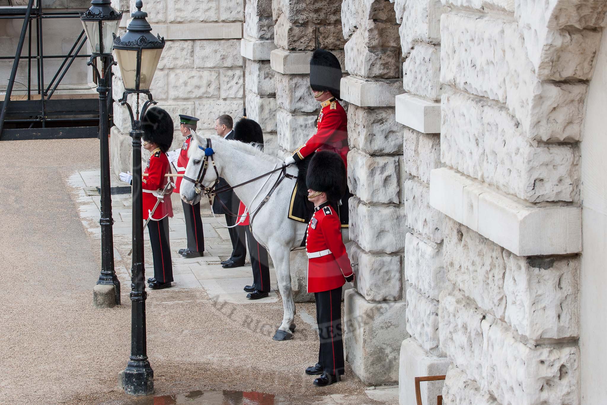 The Colonel's Review 2012: The Adjutant of the Parade, Captain F O B Wells, Coldstream Guards, about to ride onto the parade ground..
Horse Guards Parade, Westminster,
London SW1,

United Kingdom,
on 09 June 2012 at 10:28, image #67