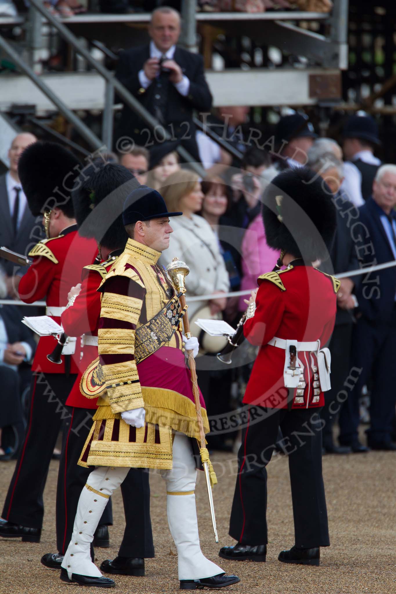 Trooping the Colour 2012: The "change of direction" again - the Band of the Welsh Guards and Senior Drum Major M Betts, Grenadier Guards..
Horse Guards Parade, Westminster,
London SW1,

United Kingdom,
on 16 June 2012 at 10:14, image #27