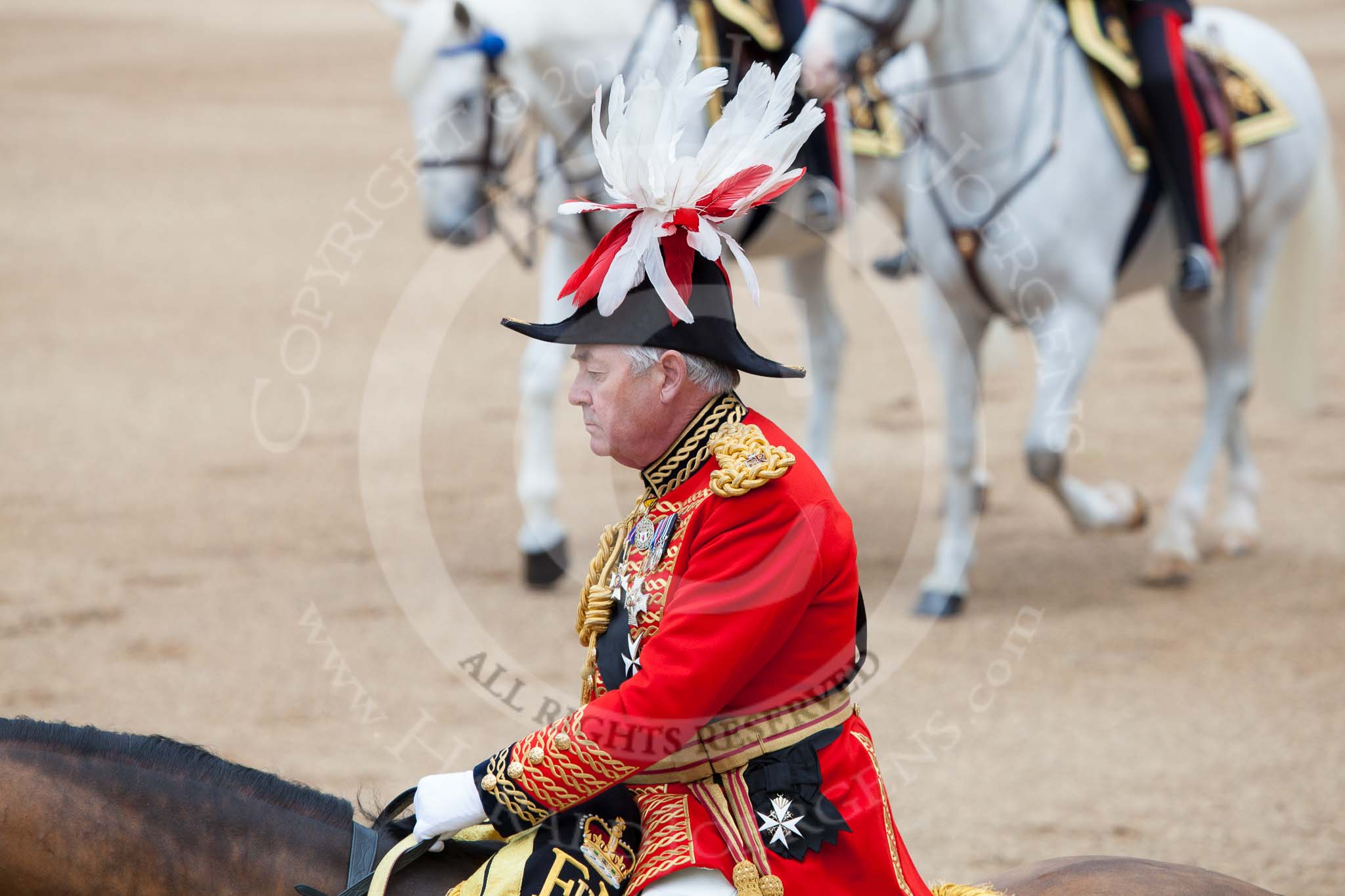 Trooping the Colour 2012: During the Inspection of the Line: Master of the Horse, The Lord Vestey..
Horse Guards Parade, Westminster,
London SW1,

United Kingdom,
on 16 June 2012 at 11:02, image #201