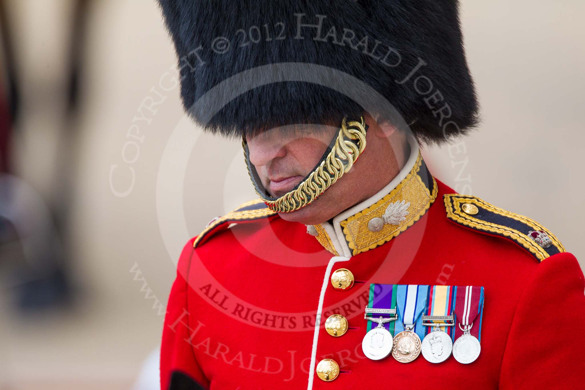 Trooping the Colour 2012: Close-up view of the Foot Guards Regimental Adjutant, Major G V A Baker, Grenadier Guards..
Horse Guards Parade, Westminster,
London SW1,

United Kingdom,
on 16 June 2012 at 11:03, image #210