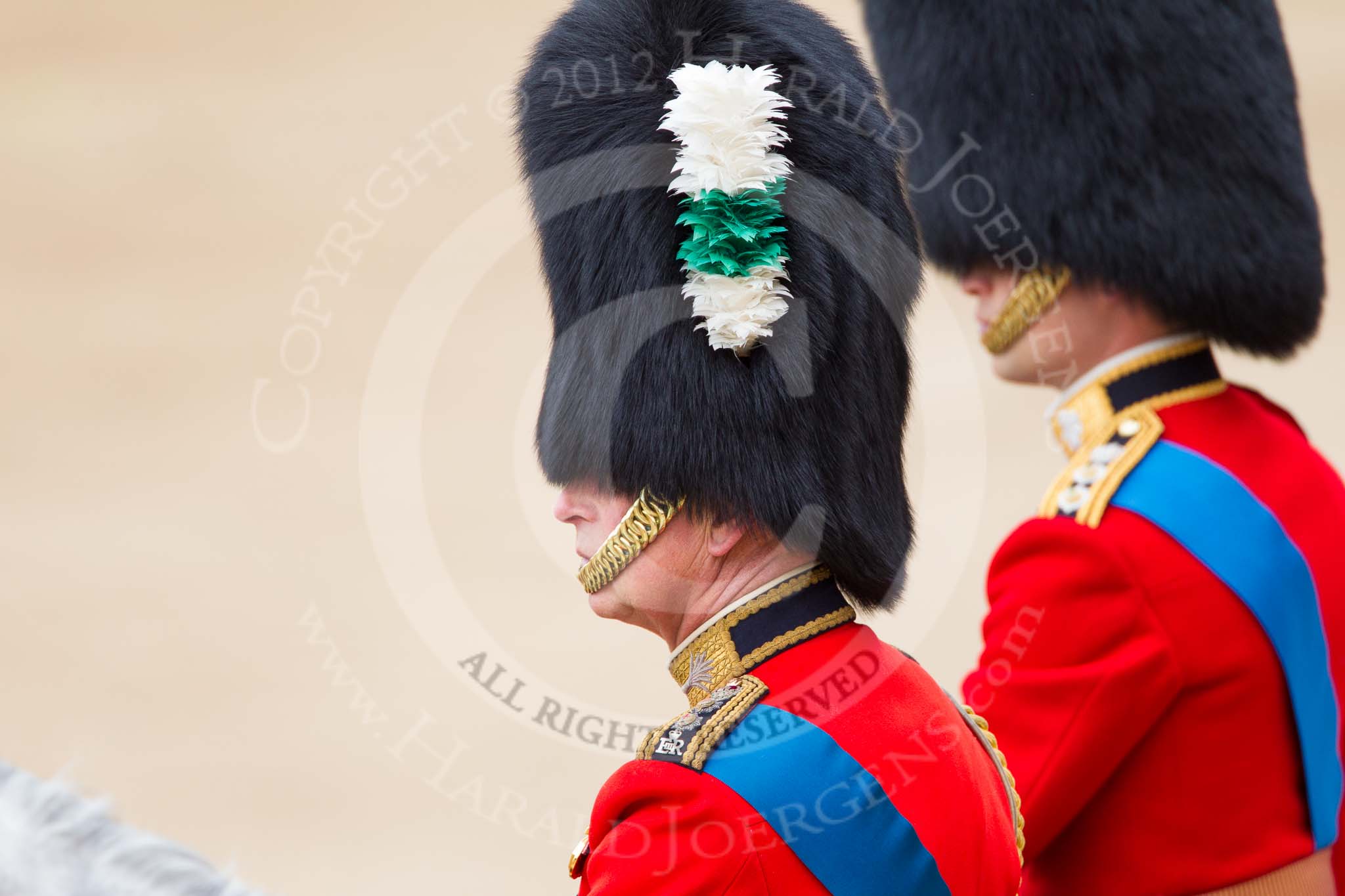 Trooping the Colour 2012: Father and son II, with the focus on the father - HRH The Prince of Wales, and HRH The Duke of Cambridge..
Horse Guards Parade, Westminster,
London SW1,

United Kingdom,
on 16 June 2012 at 11:10, image #260