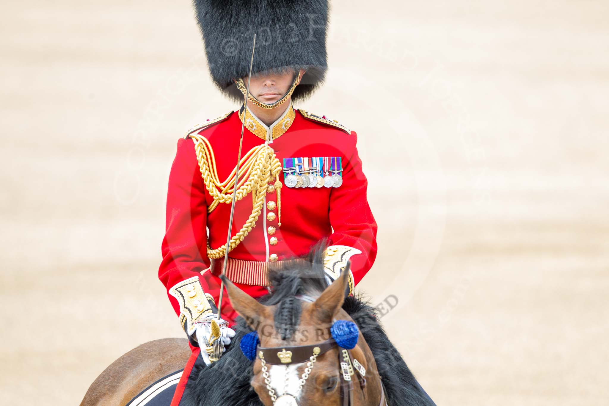 Trooping the Colour 2012: The Field Officer in Brigade Waiting, Lieutenant Colonel R C N Sergeant, Coldstream Guards..
Horse Guards Parade, Westminster,
London SW1,

United Kingdom,
on 16 June 2012 at 11:40, image #459