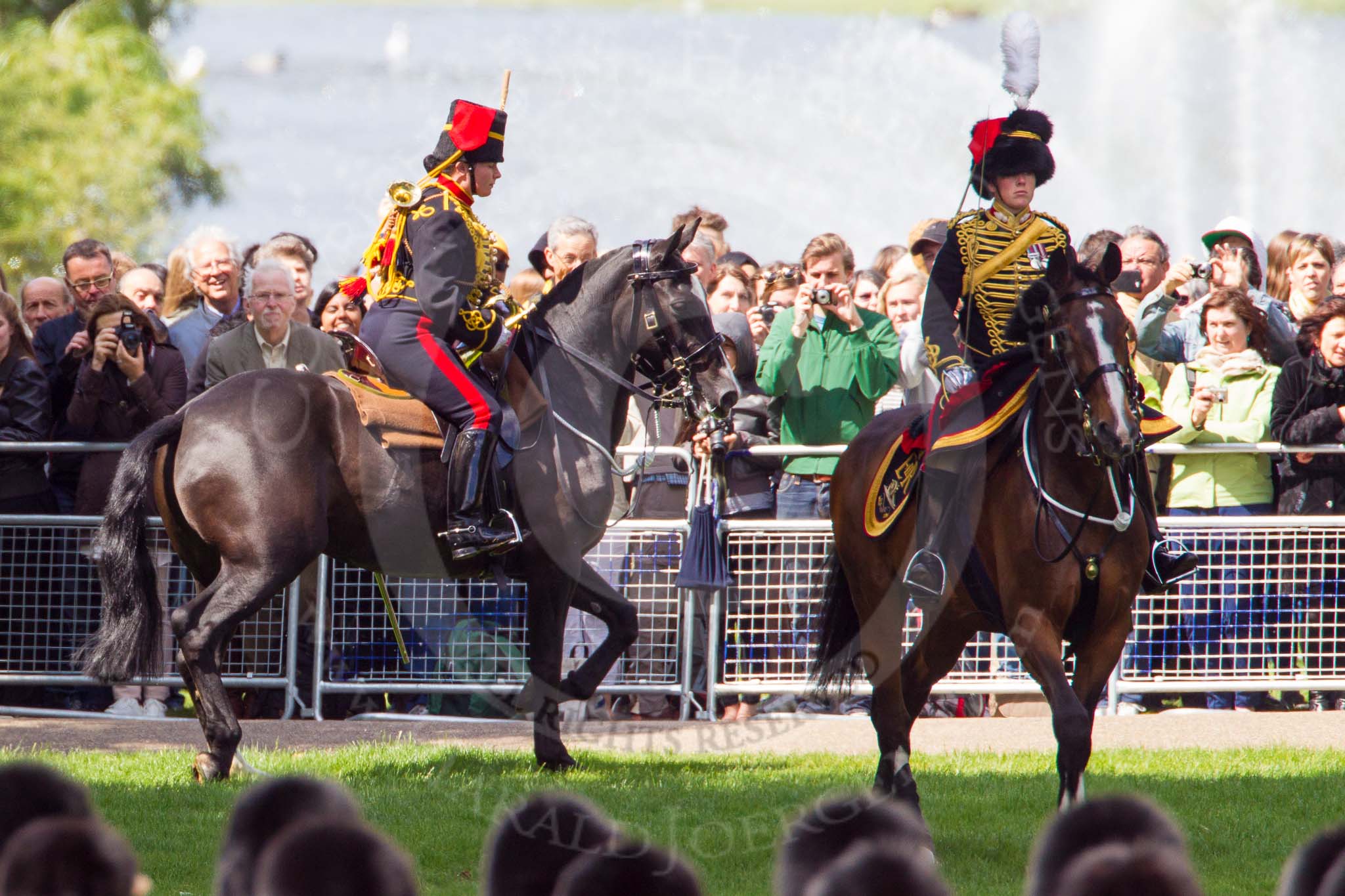 The Colonel's Review 2013: The King's Troop Royal Horse Artillery arrives, and will take position between No. 1 Guard and St. James's Park..
Horse Guards Parade, Westminster,
London SW1,

United Kingdom,
on 08 June 2013 at 10:39, image #188