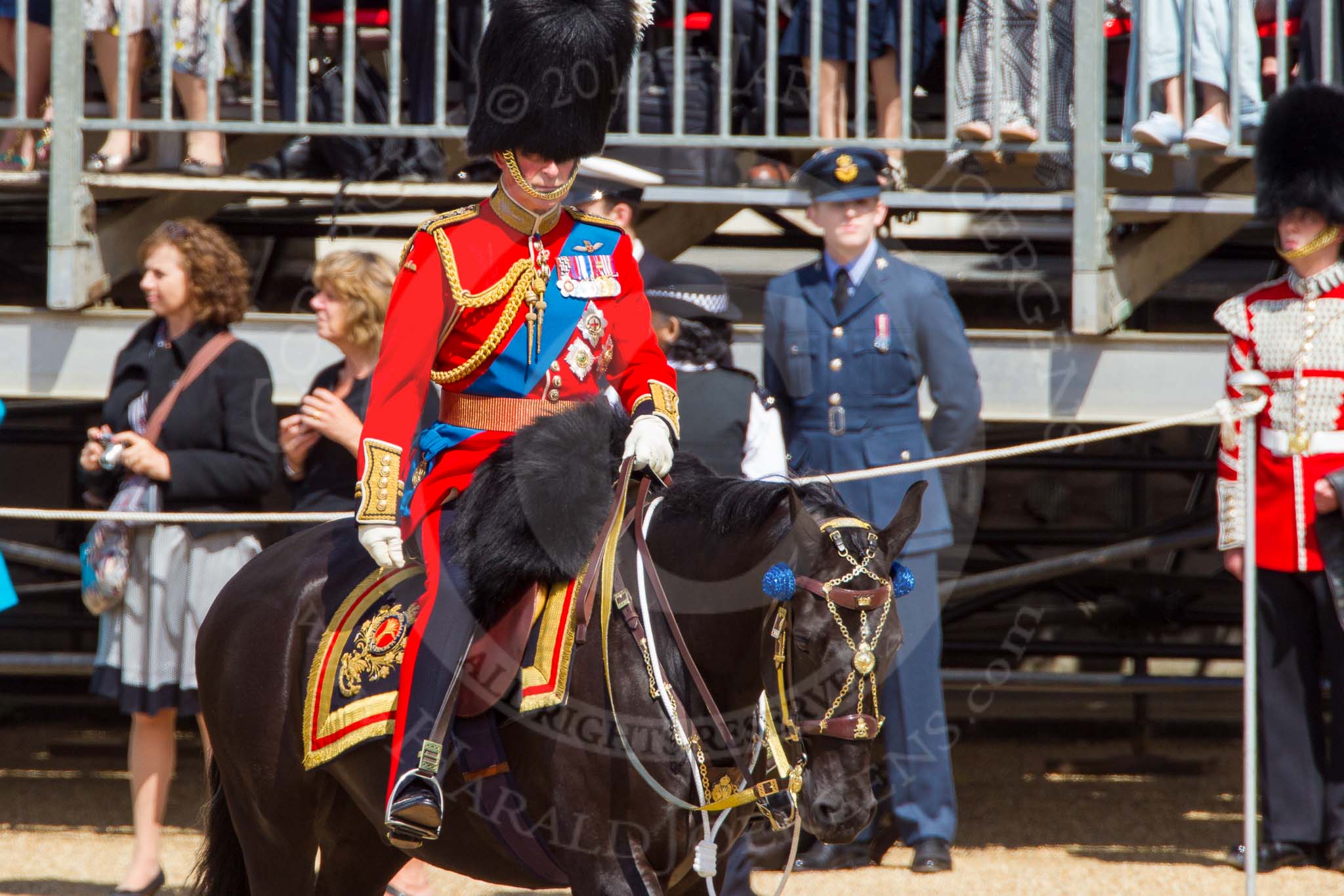 The Colonel's Review 2013: As the Colonel taking the salute, Colonel Welsh Guards, HRH The Prince of Wales..
Horse Guards Parade, Westminster,
London SW1,

United Kingdom,
on 08 June 2013 at 10:59, image #280