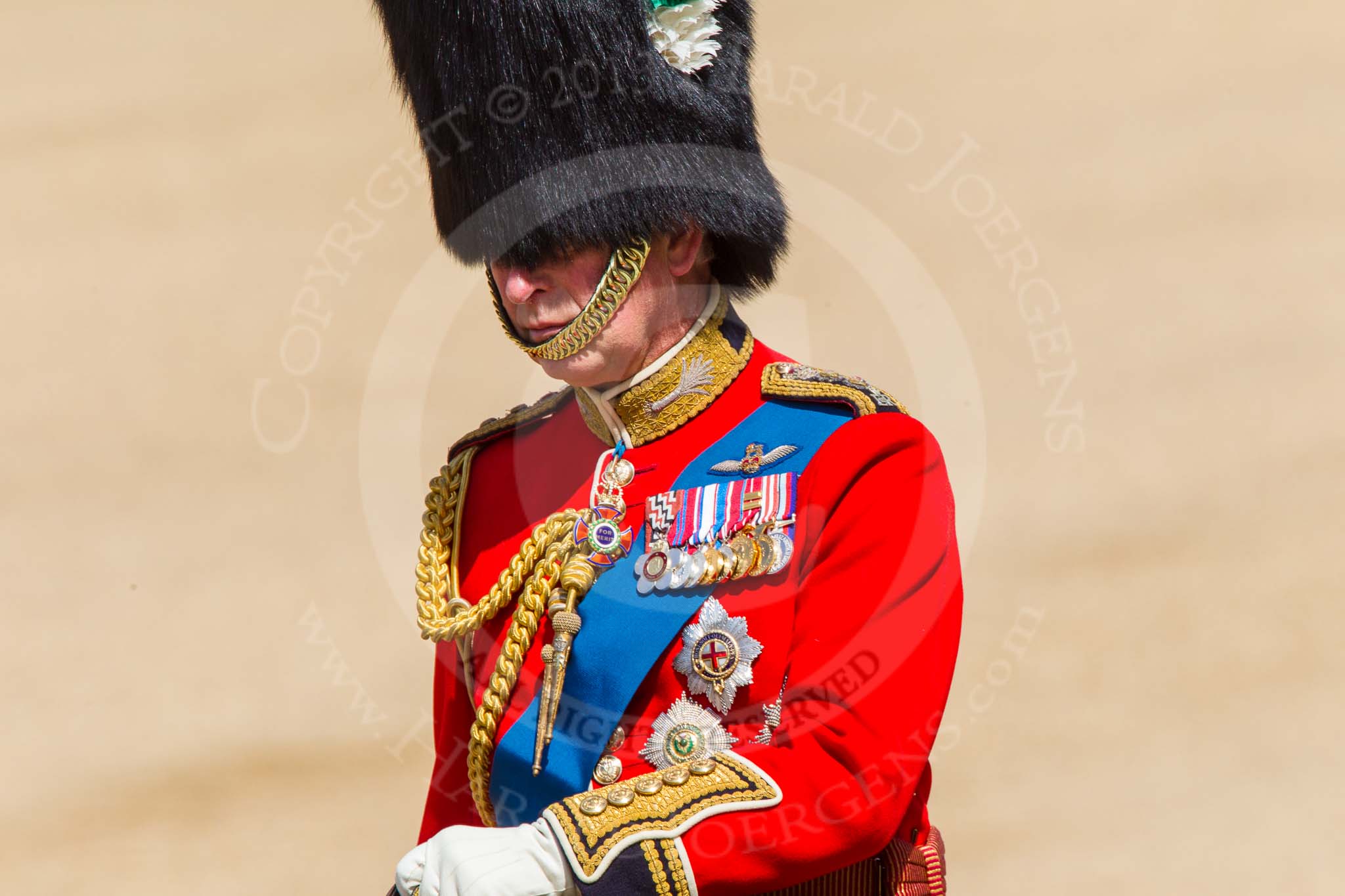 The Colonel's Review 2013: As the Colonel taking the salute, Colonel Welsh Guards, HRH The Prince of Wales..
Horse Guards Parade, Westminster,
London SW1,

United Kingdom,
on 08 June 2013 at 11:00, image #295