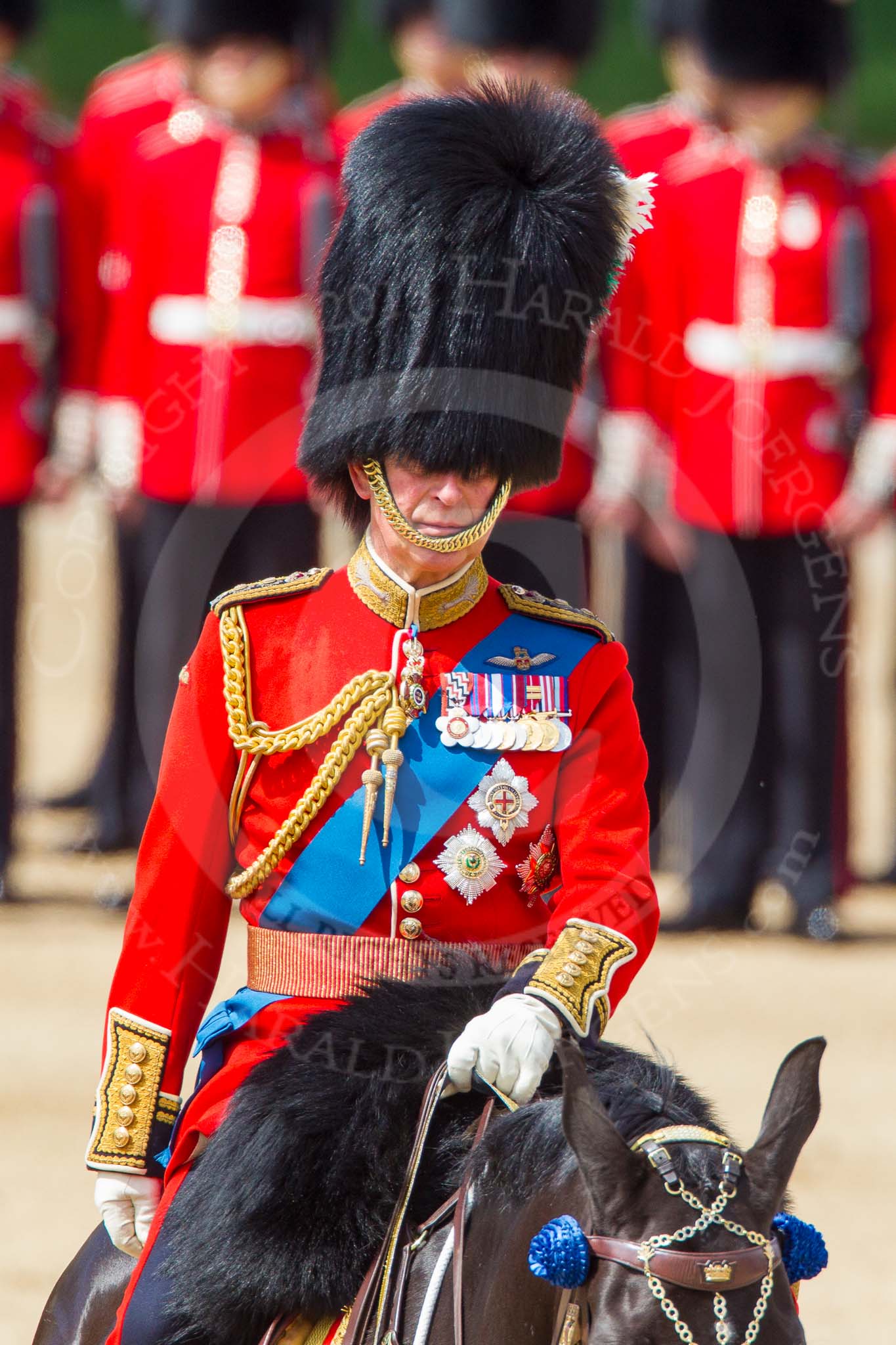 The Colonel's Review 2013: HRH The Prince of Wales, Colonel Welsh  Guards after the Inspection of the Line..
Horse Guards Parade, Westminster,
London SW1,

United Kingdom,
on 08 June 2013 at 11:06, image #389