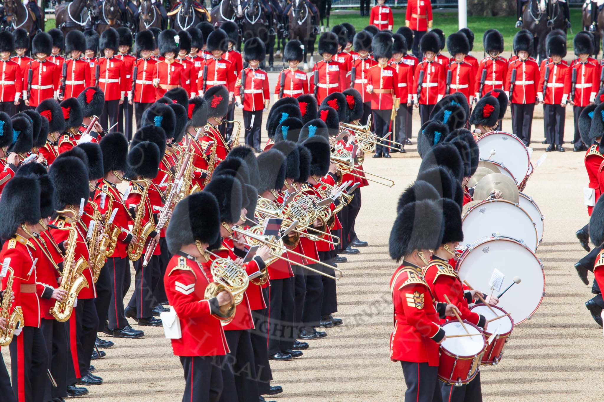 The Colonel's Review 2013: The Massed Band Troop -  the slow march is the Waltz from Les Huguenots..
Horse Guards Parade, Westminster,
London SW1,

United Kingdom,
on 08 June 2013 at 11:09, image #431