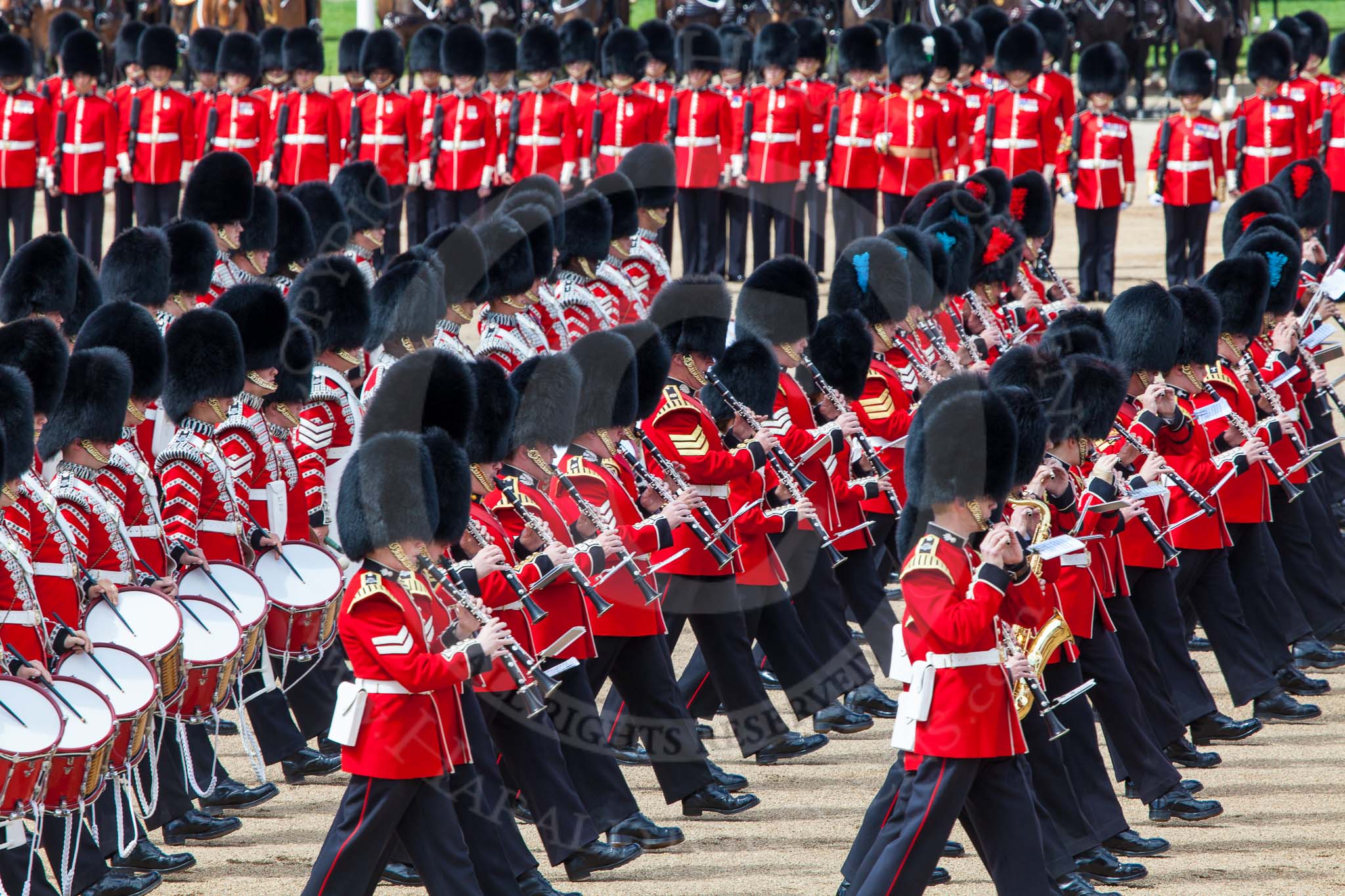 The Colonel's Review 2013: The Massed Band Troop -  the slow march is the Waltz from Les Huguenots..
Horse Guards Parade, Westminster,
London SW1,

United Kingdom,
on 08 June 2013 at 11:09, image #432