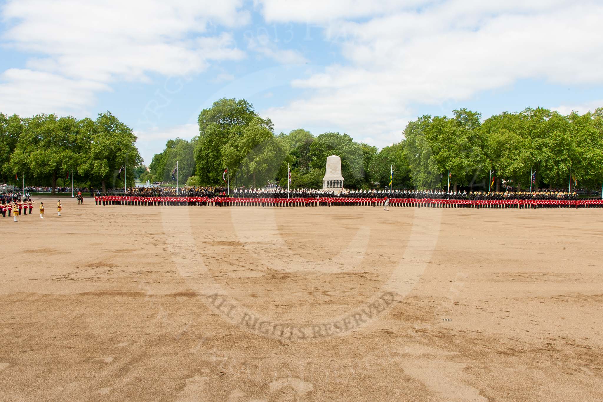 The Colonel's Review 2013: A wide angle overview of Horse Guards Parade..
Horse Guards Parade, Westminster,
London SW1,

United Kingdom,
on 08 June 2013 at 11:08, image #419