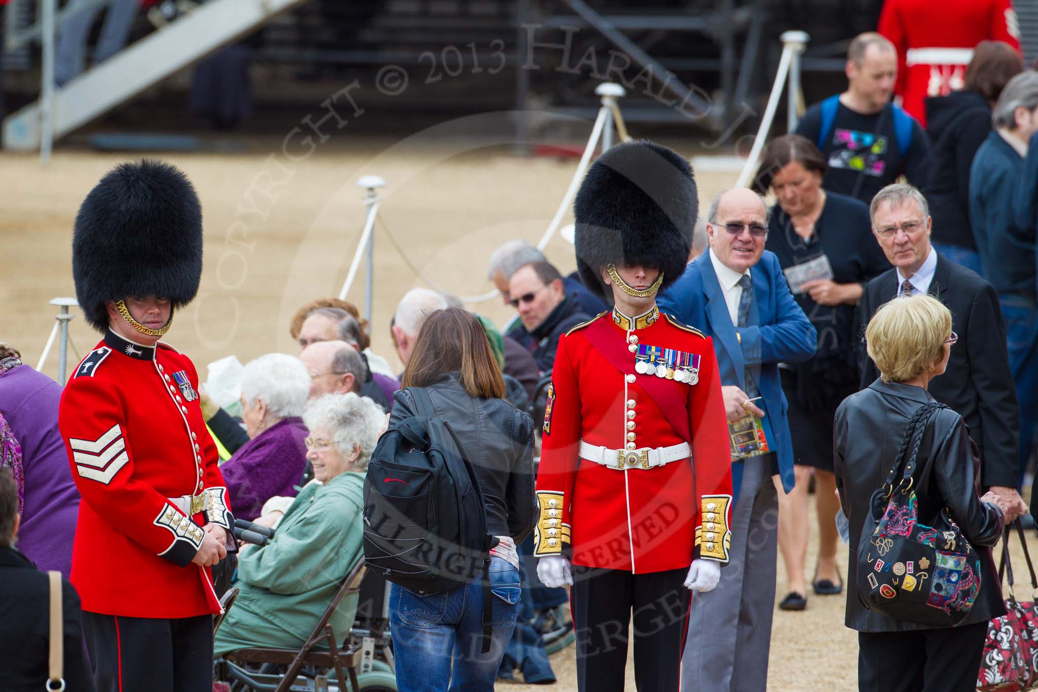 Major General's Review 2013: Welsh Guards acting as ushers, before the start of the Major General's Review..
Horse Guards Parade, Westminster,
London SW1,

United Kingdom,
on 01 June 2013 at 09:49, image #16