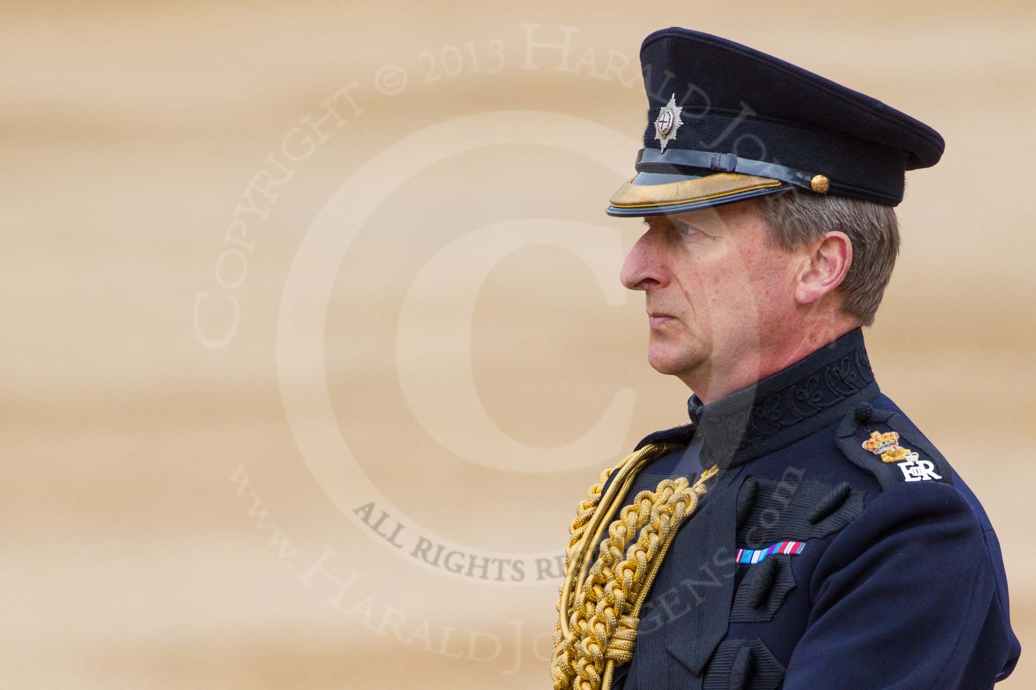 Major General's Review 2013: The Equerry in Waiting to Her Majesty, Lieutenant Colonel Alexander Matheson of Matheson, younger, during the Inspection of the Line..
Horse Guards Parade, Westminster,
London SW1,

United Kingdom,
on 01 June 2013 at 11:01, image #271