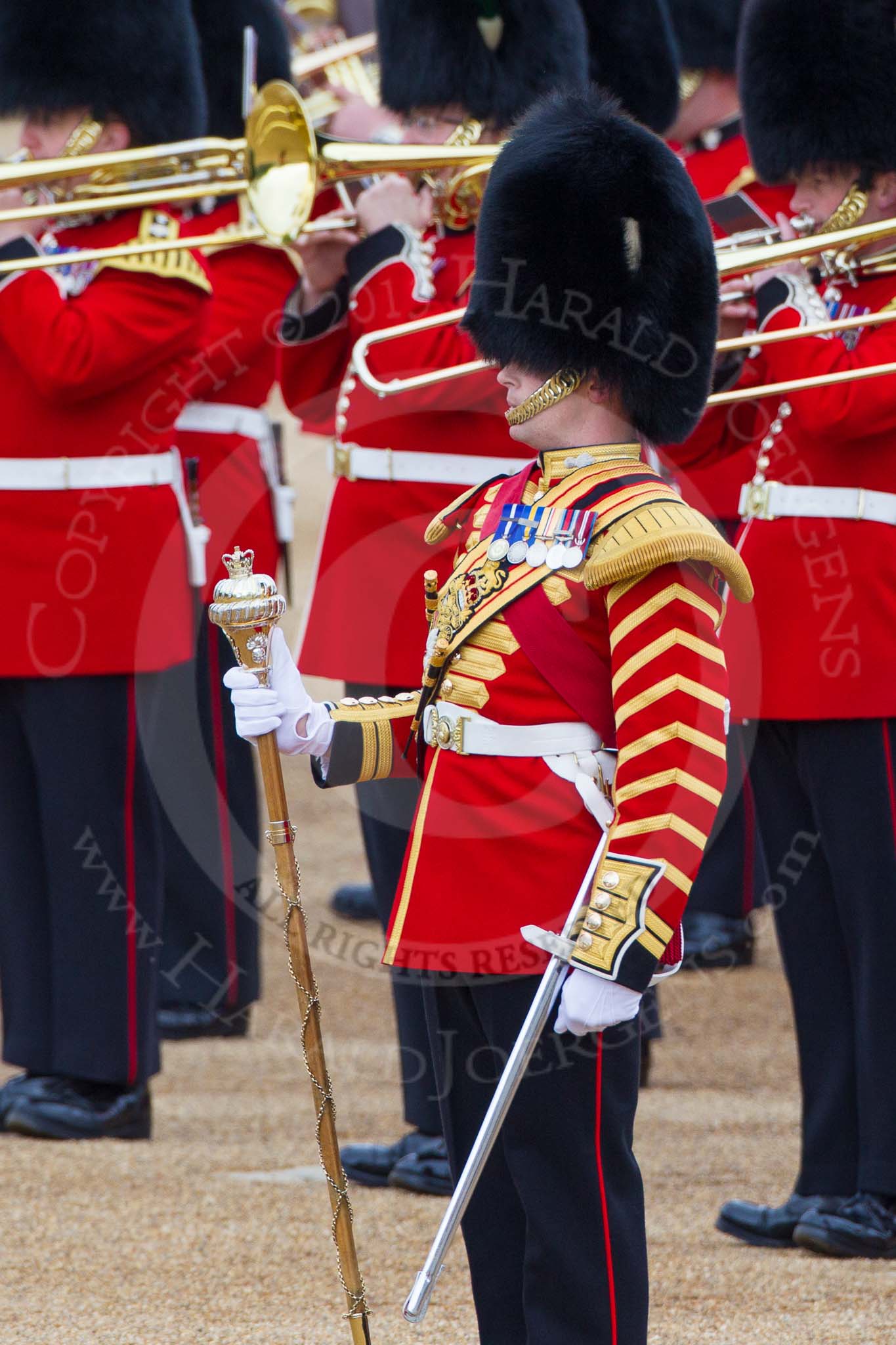 Major General's Review 2013: Drum Major D P Thomas, Grenadier Guards..
Horse Guards Parade, Westminster,
London SW1,

United Kingdom,
on 01 June 2013 at 11:10, image #326