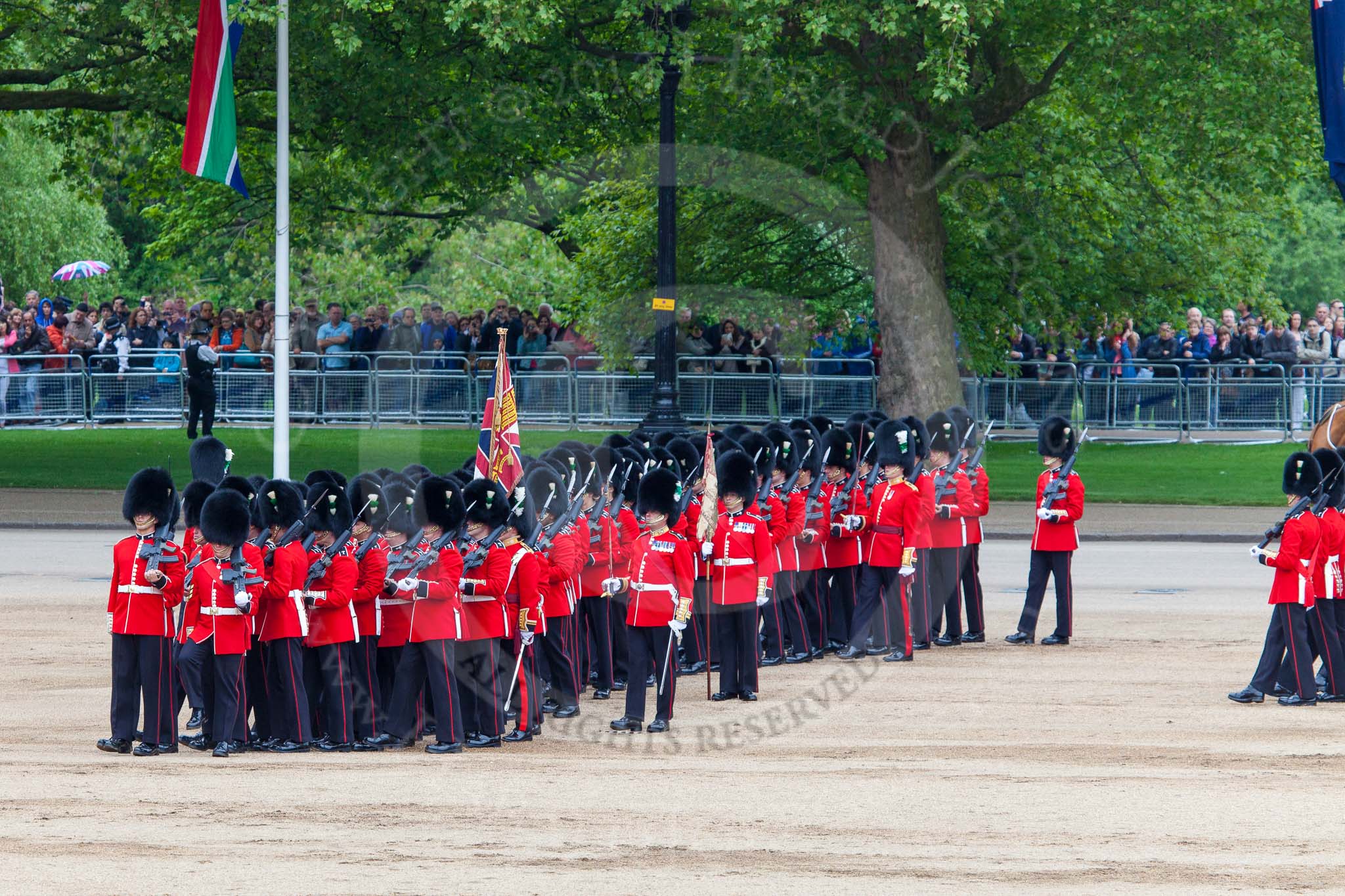 Major General's Review 2013: The March Past in Slow Time - Field Officer and Major of the Parade leading the six guards around Horse Guards Parade..
Horse Guards Parade, Westminster,
London SW1,

United Kingdom,
on 01 June 2013 at 11:30, image #461